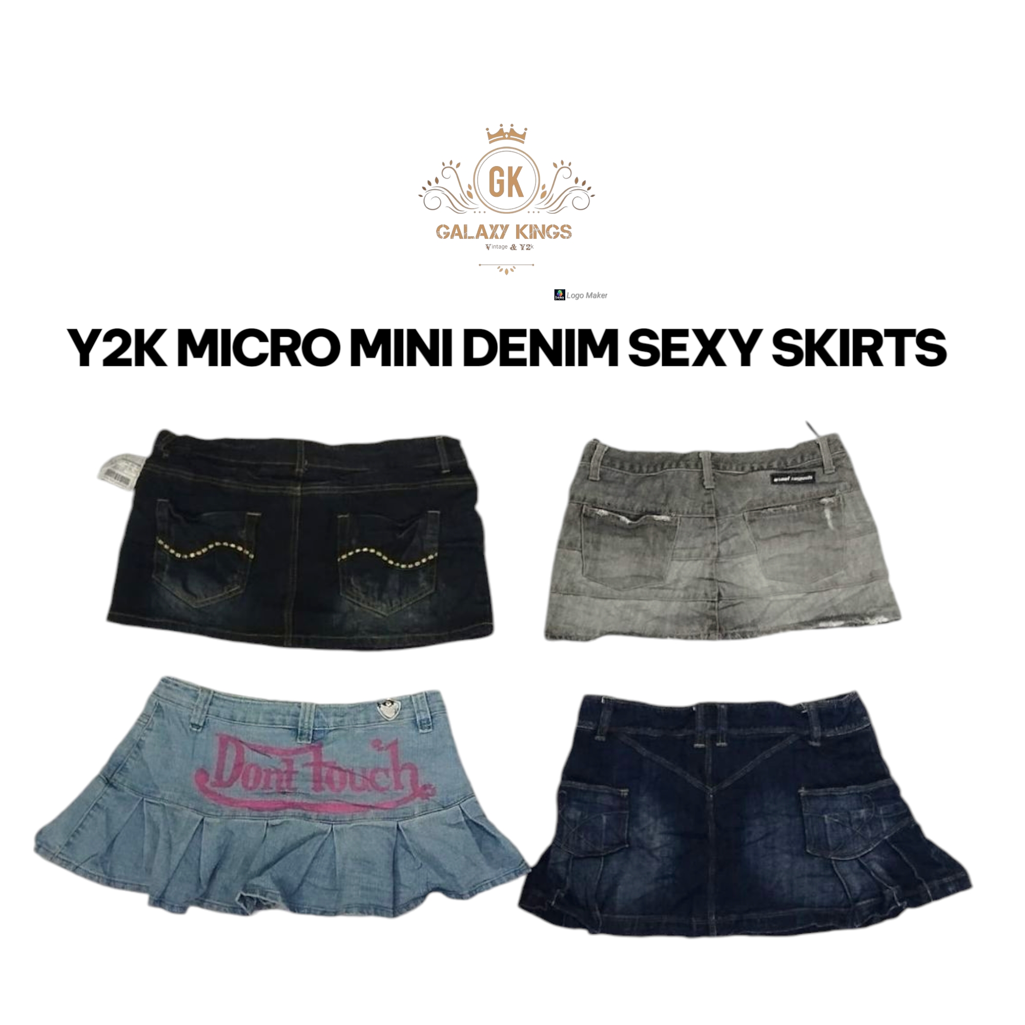 JUPONS SEXY EN DENIM MICRO MINI Y2K