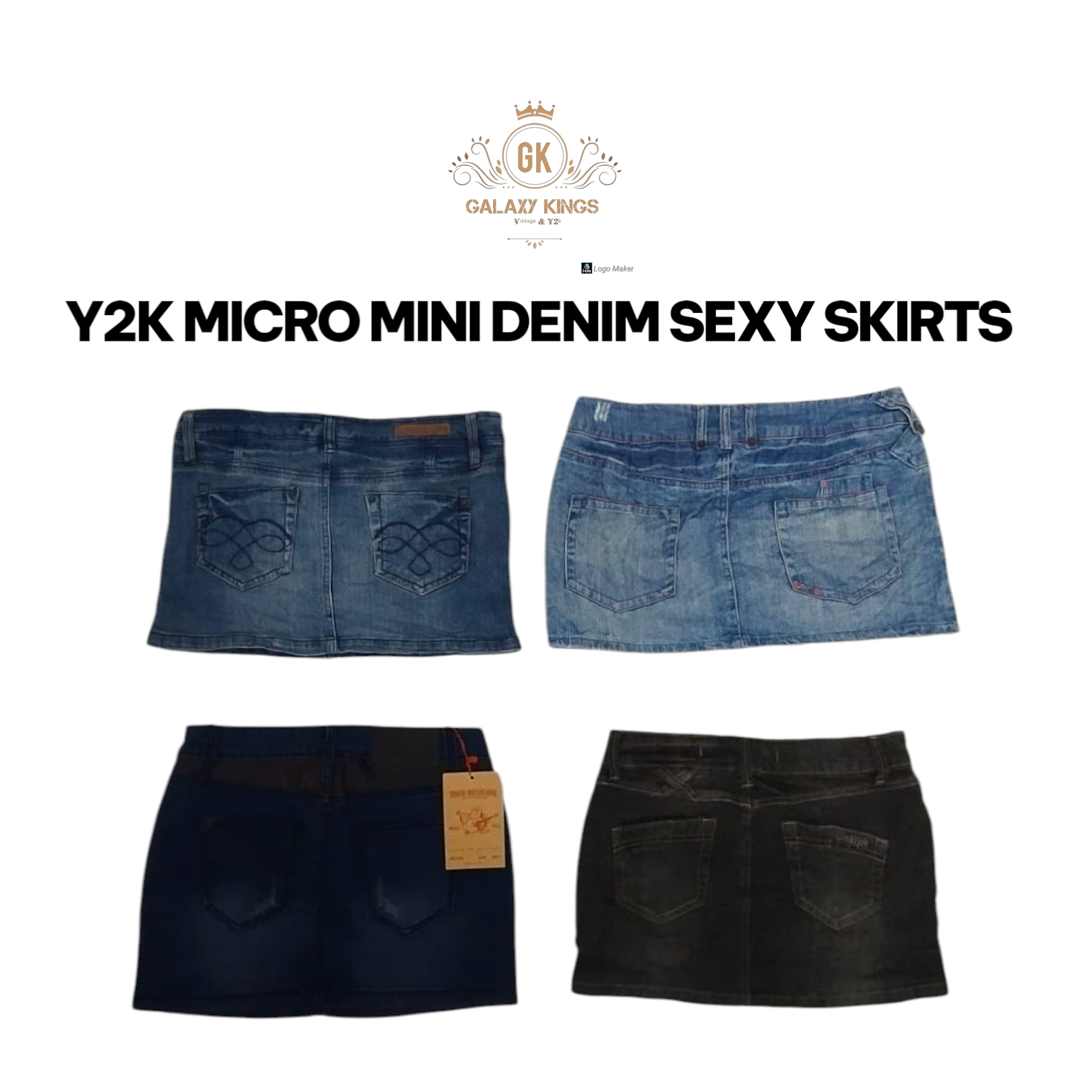 JUPES SEXY EN DENIM MICRO MINI Y2K