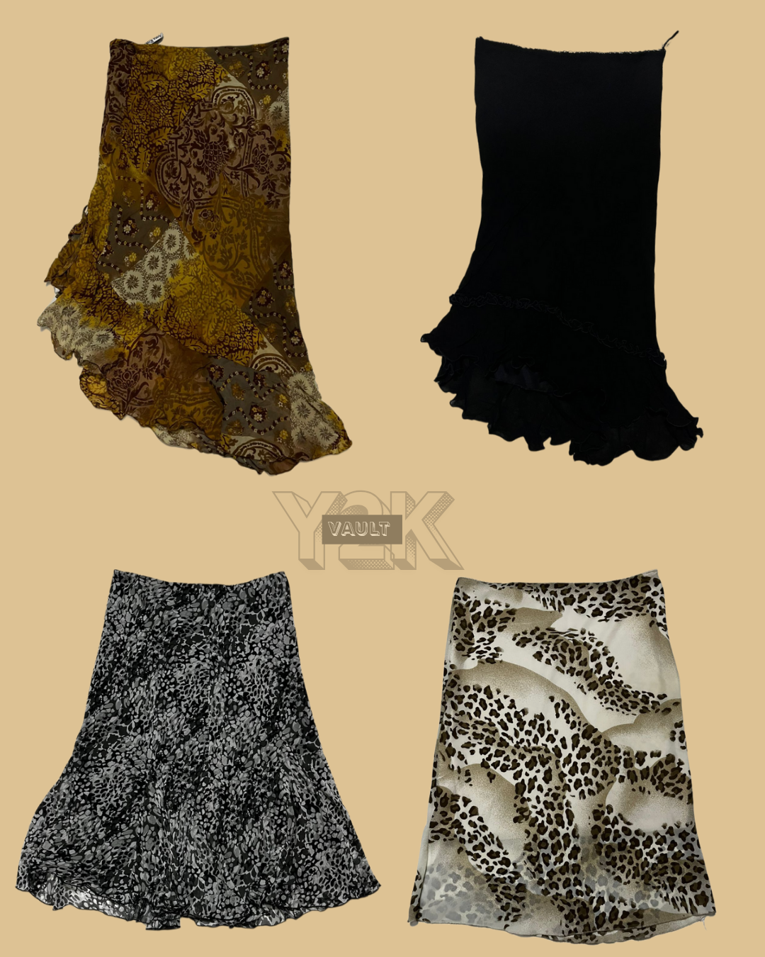 Y2K-Mesh- und Midiskirt (YV-246)