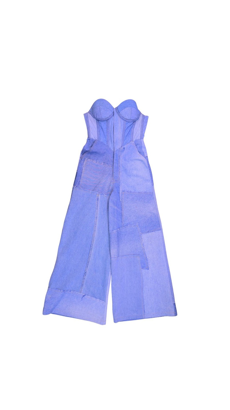 Combinaison en denim longue à corset recyclé