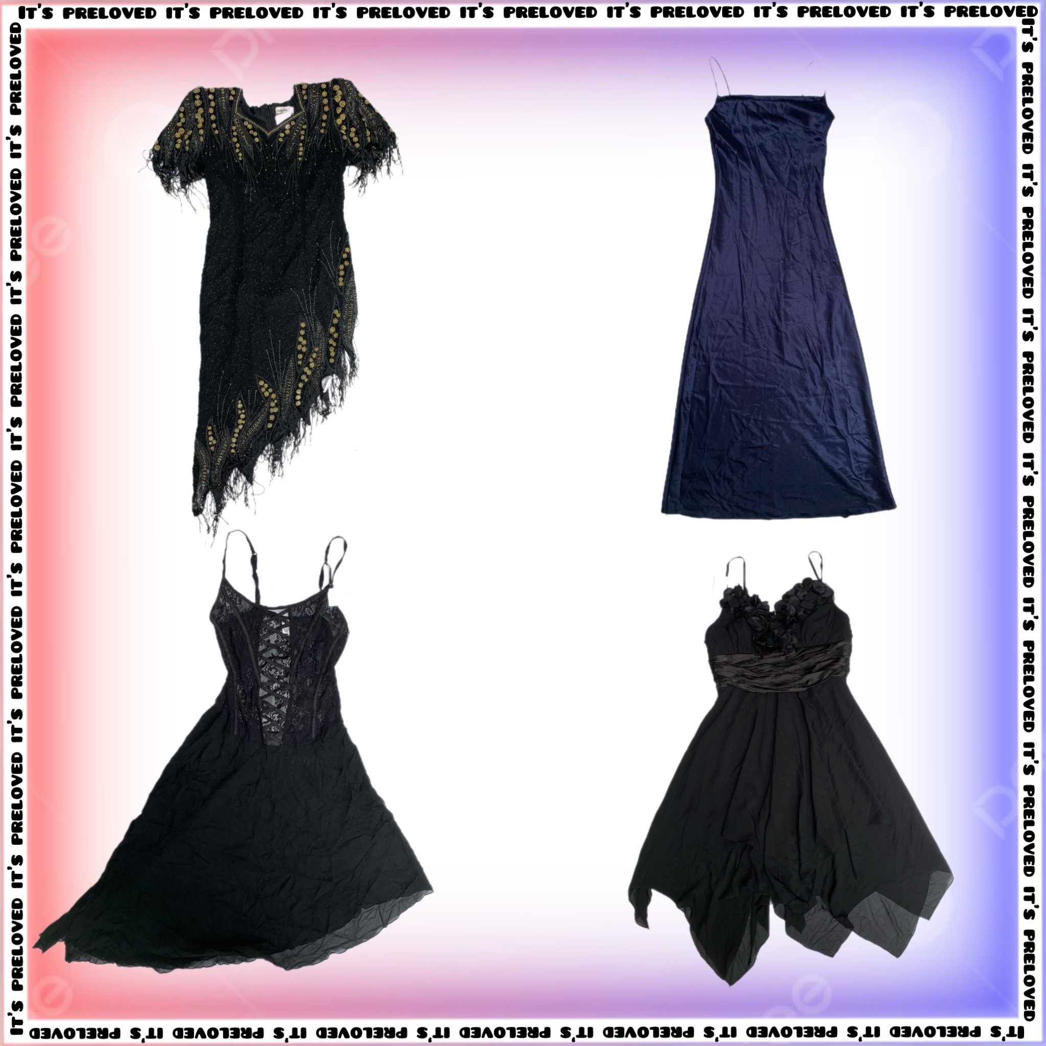 The Night Court Collection - slip, embellished, silk dresses (SS-1107)