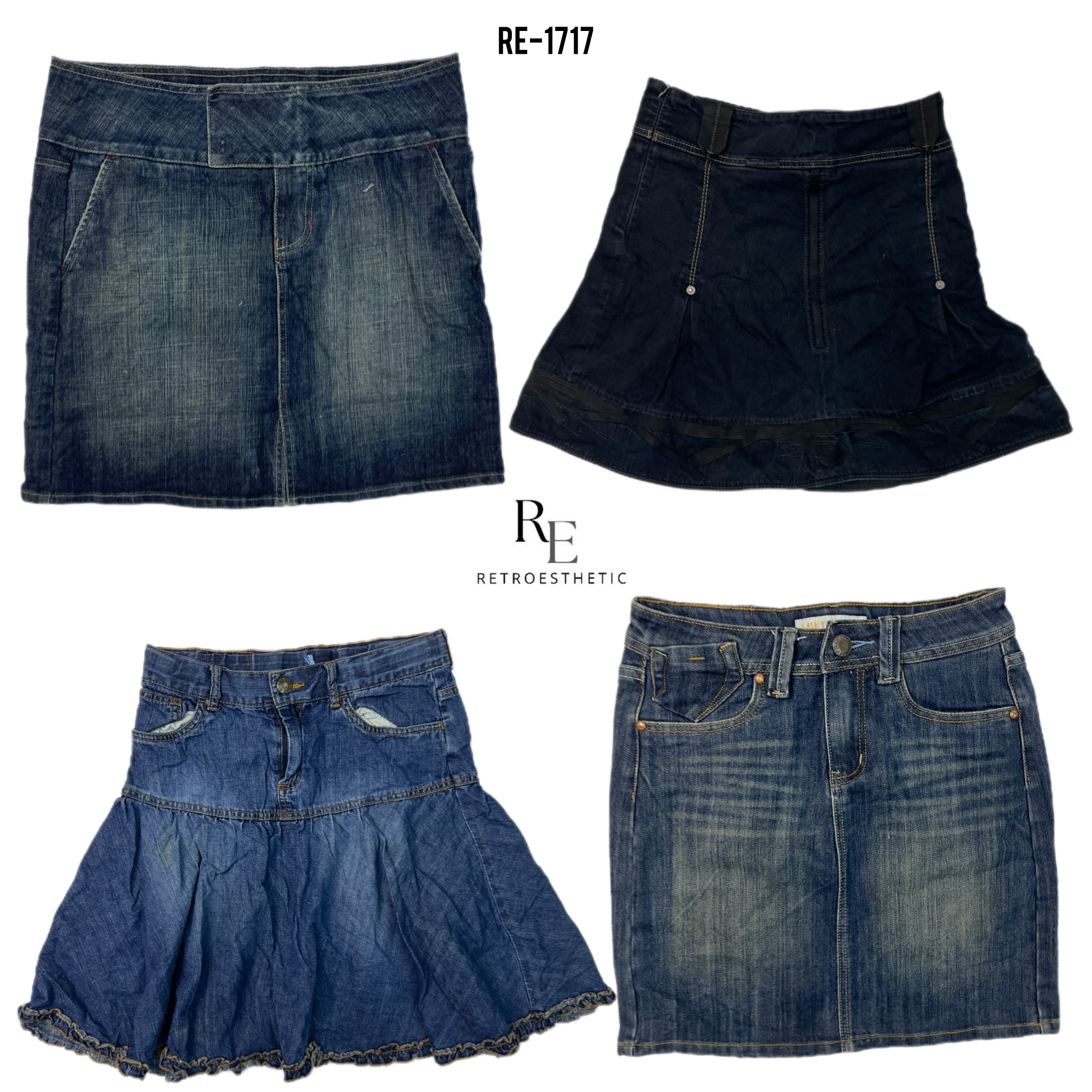 Y2K IT Girl Denim Midi Skirts (RE-1717)