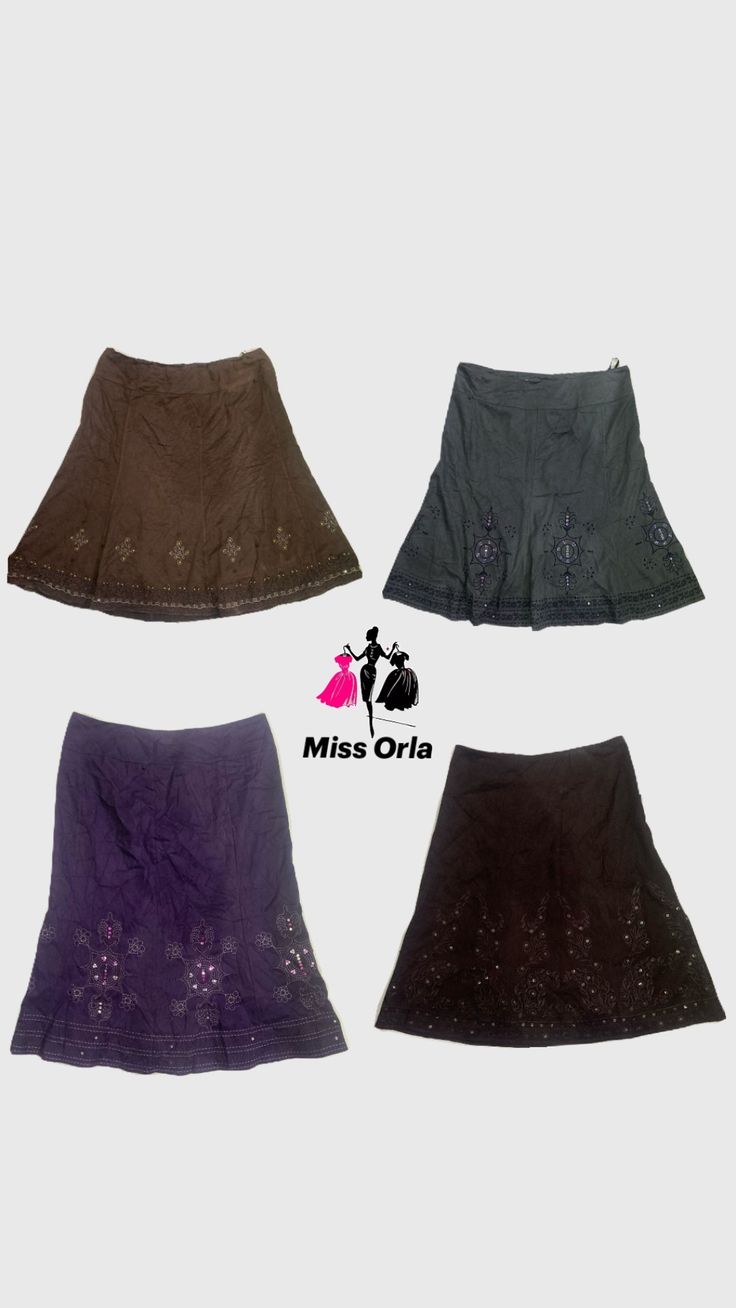 Corduroy Midi Skirts ( M-034)