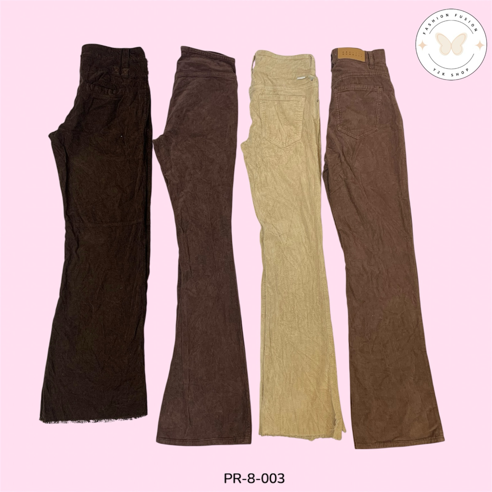 Farbblock Cremebraune Cordhosen – Must-Have der Schnellen Mode (PR-8-003)