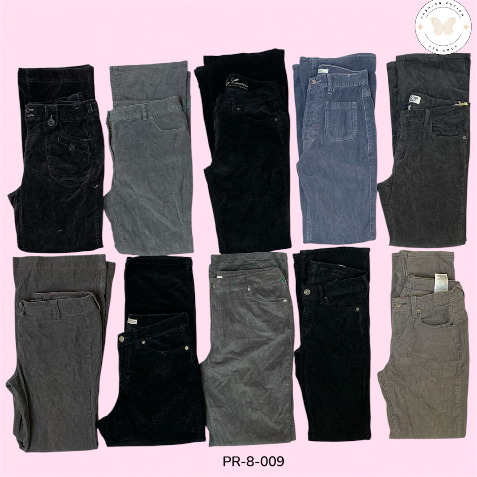 Blue & Gray Corduroy Pants – Trendy Streetwear Vibes (PR-8-009)