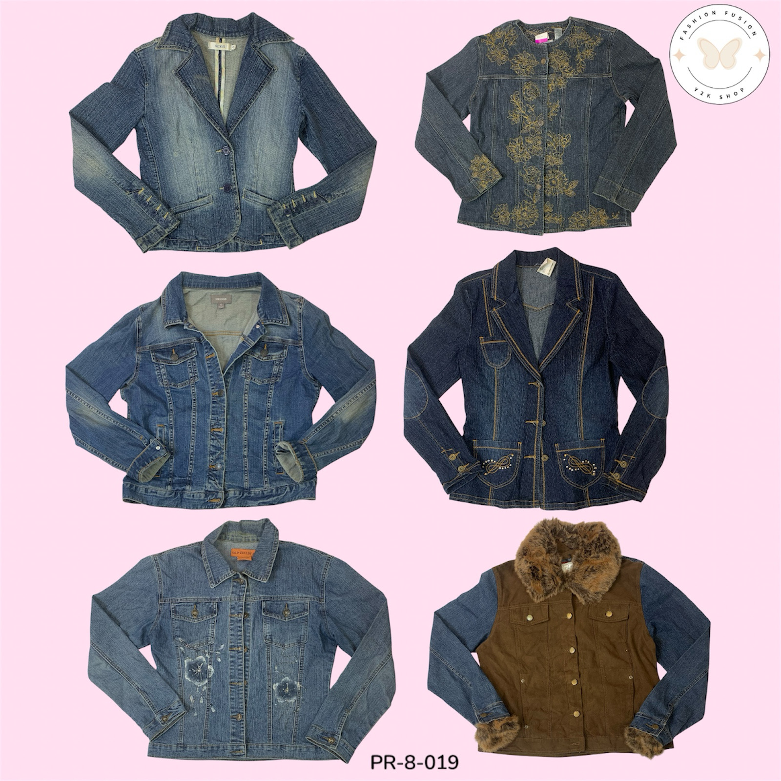 Women’s Mix Denim Patchwork Jacket – Trendy Street Style (PR-8-019)