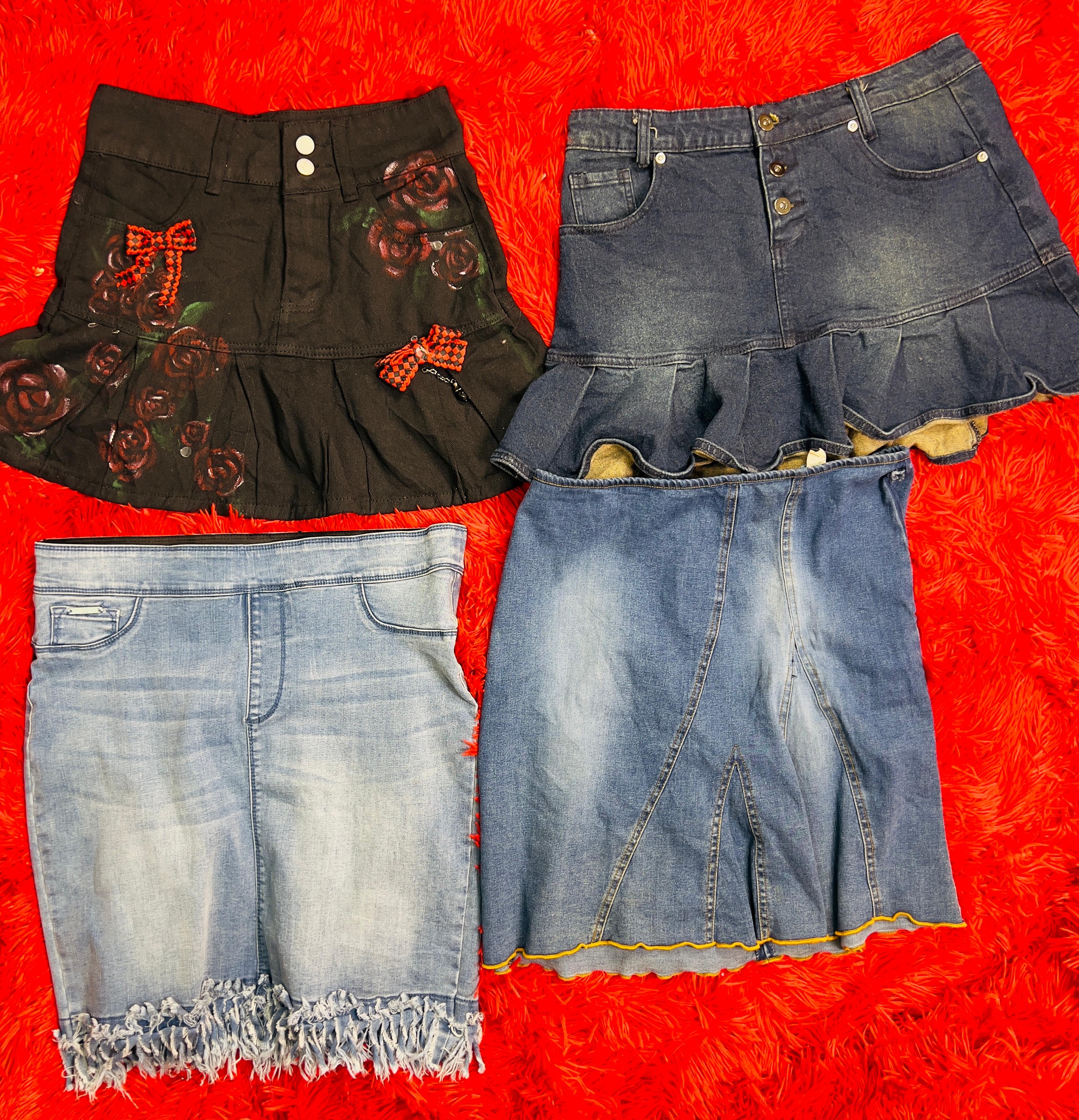It girl denim mini skirts