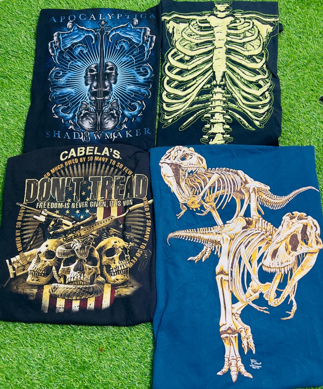 Skeleton print T-shirts