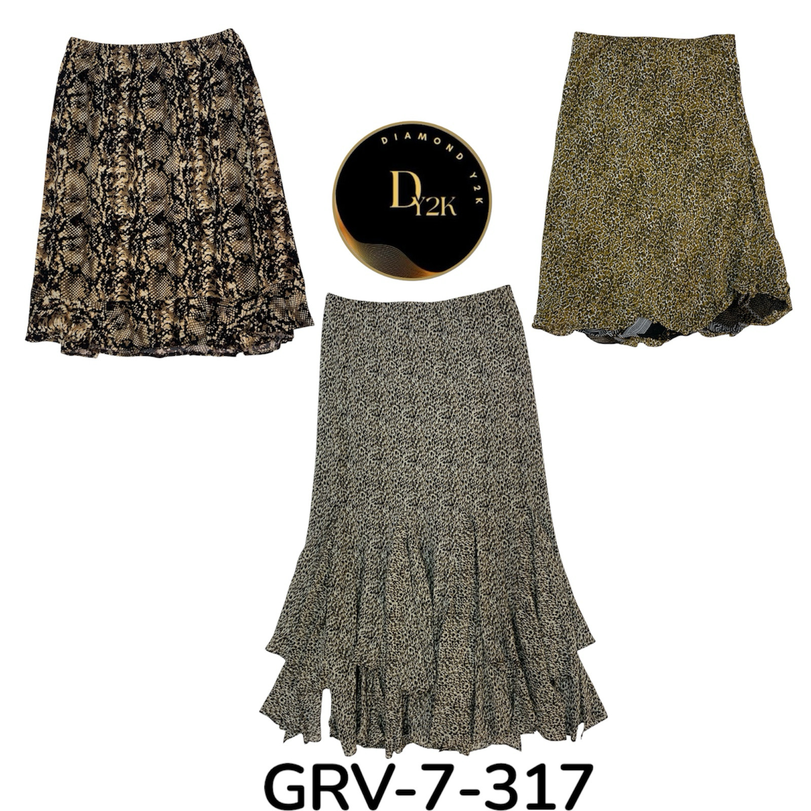 Y2K Animal print poly skirt (GRV-7-317)