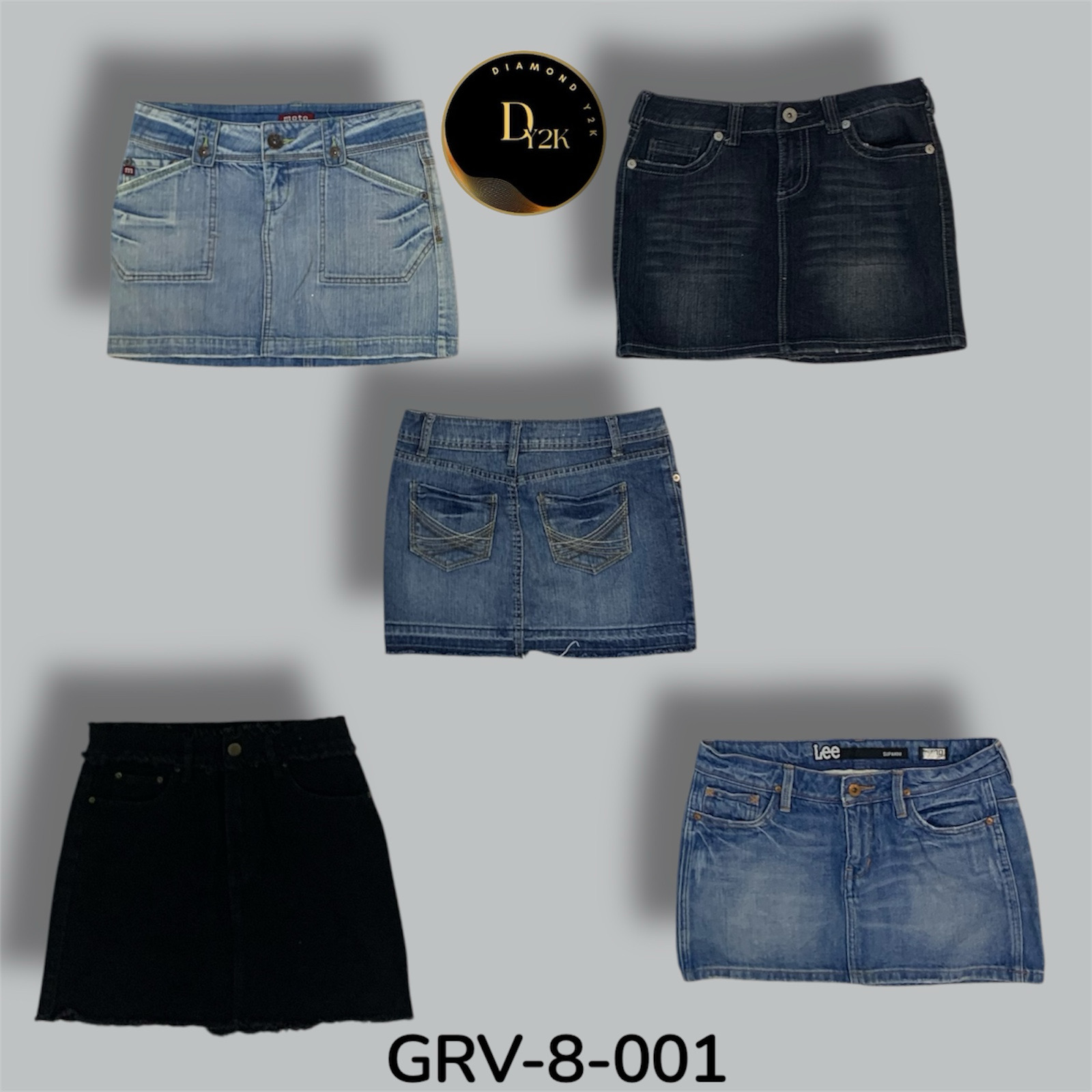 Jupe mini en denim Y2K (GRV-8-001)