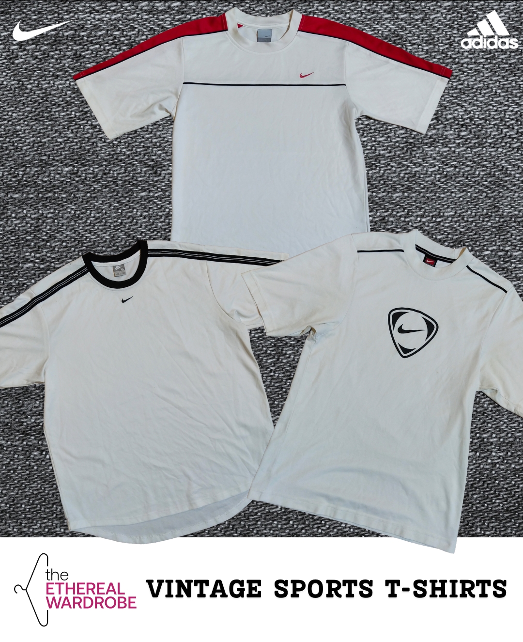 T-shirts/Jerseys de Sport Vintage comprenant Nike, Adidas, Jordan et Umbro (RN#1297)