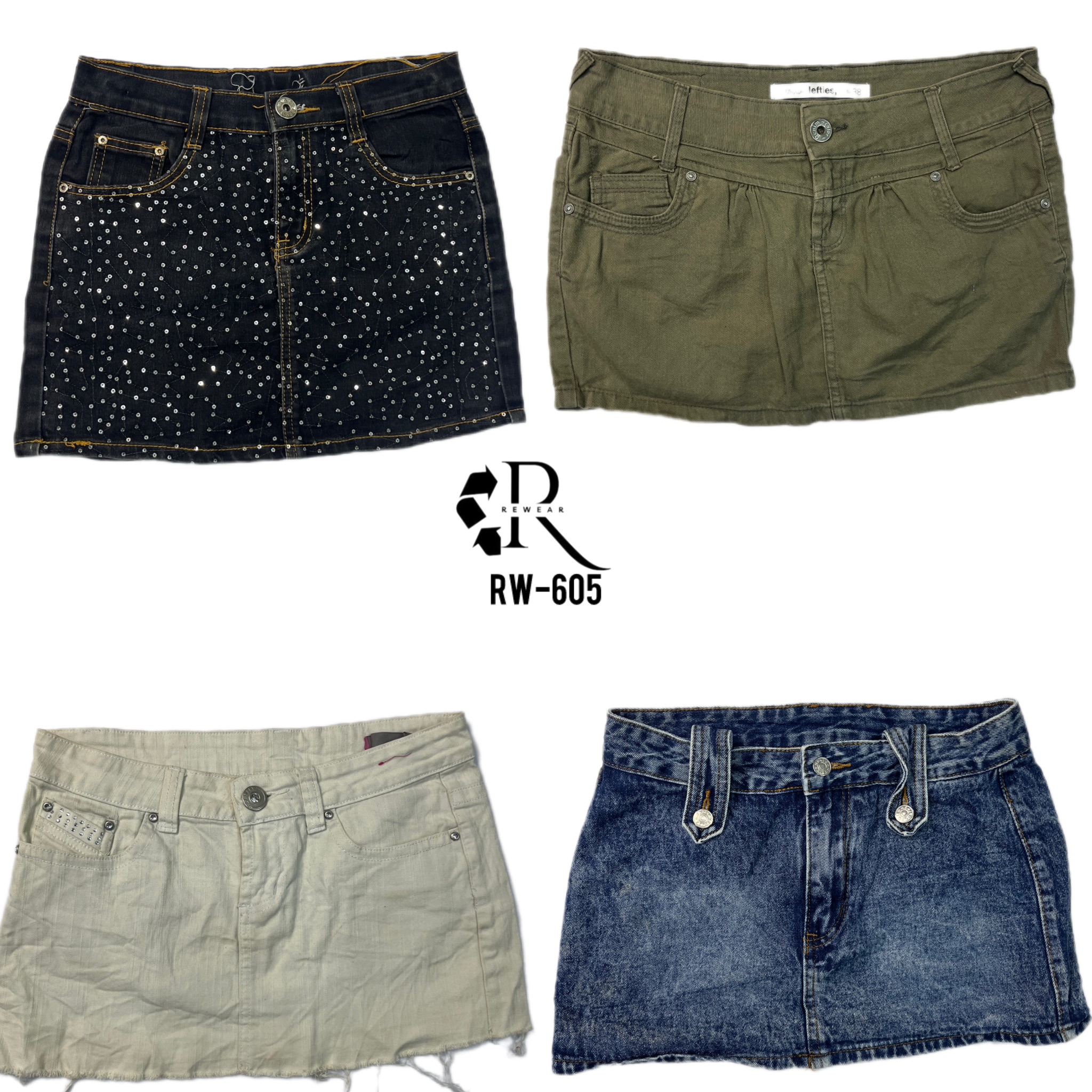 Y2K Cyber Girl Era Denim Mini Skirts (RW-605)