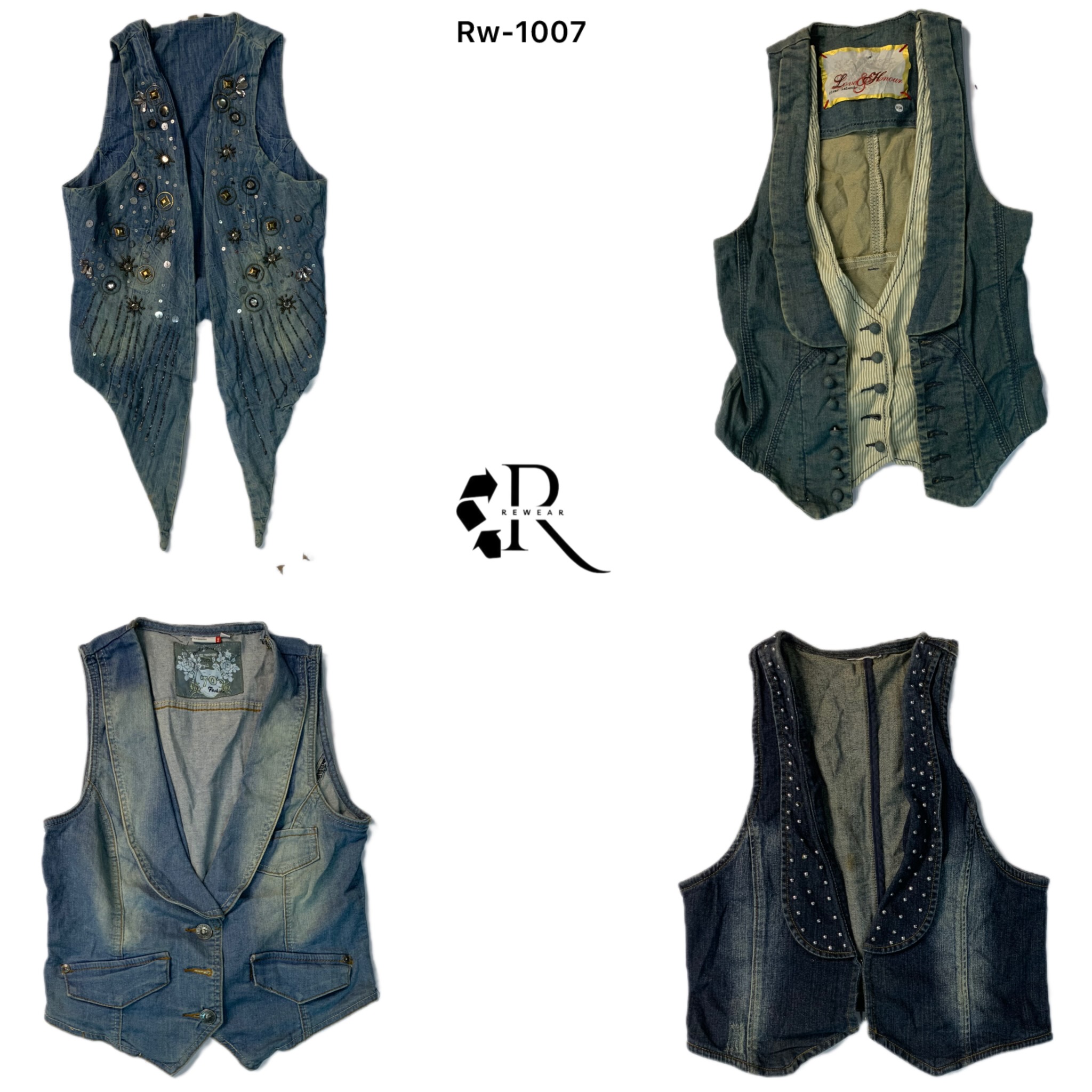 Y2K Unique Retro Style Denim Waist Coat (RW-1007)