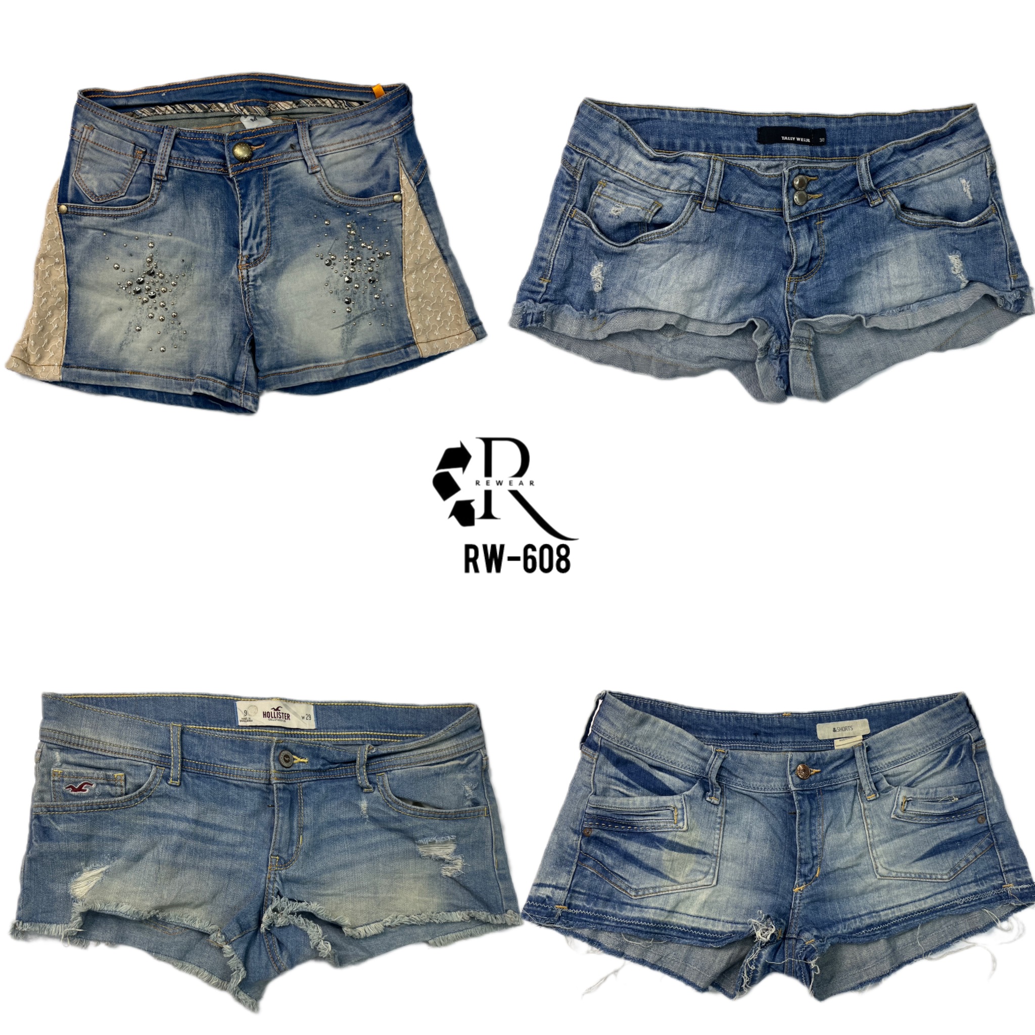 Y2K Britney Ära Denim Mini-Shorts (Rw-608)
