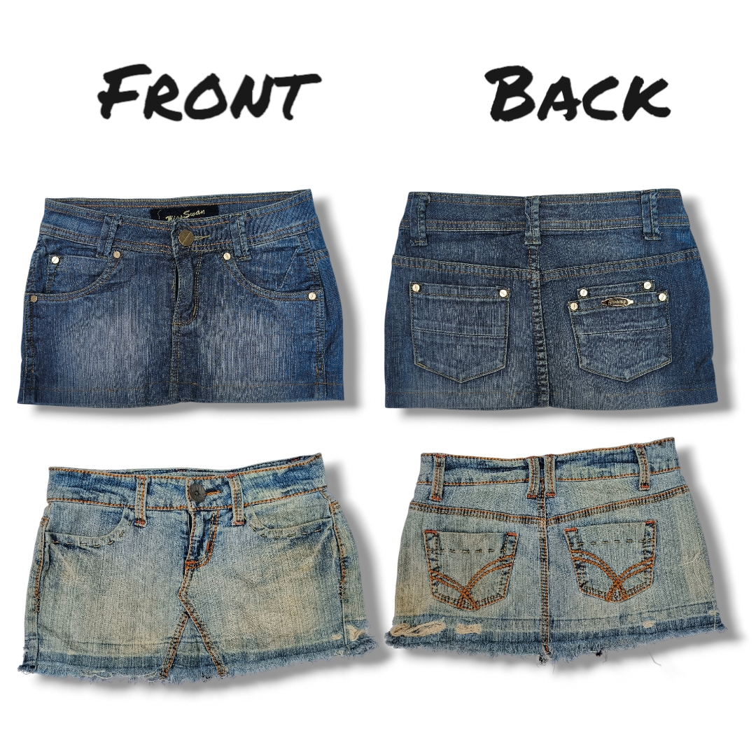 Jupes mini en denim à déclaration Y2K