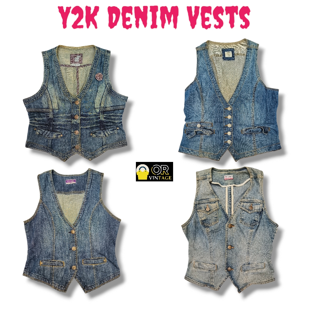 Retro Y2K Denim-Westen – Figurbetont, Kantig & Trendberechtigt