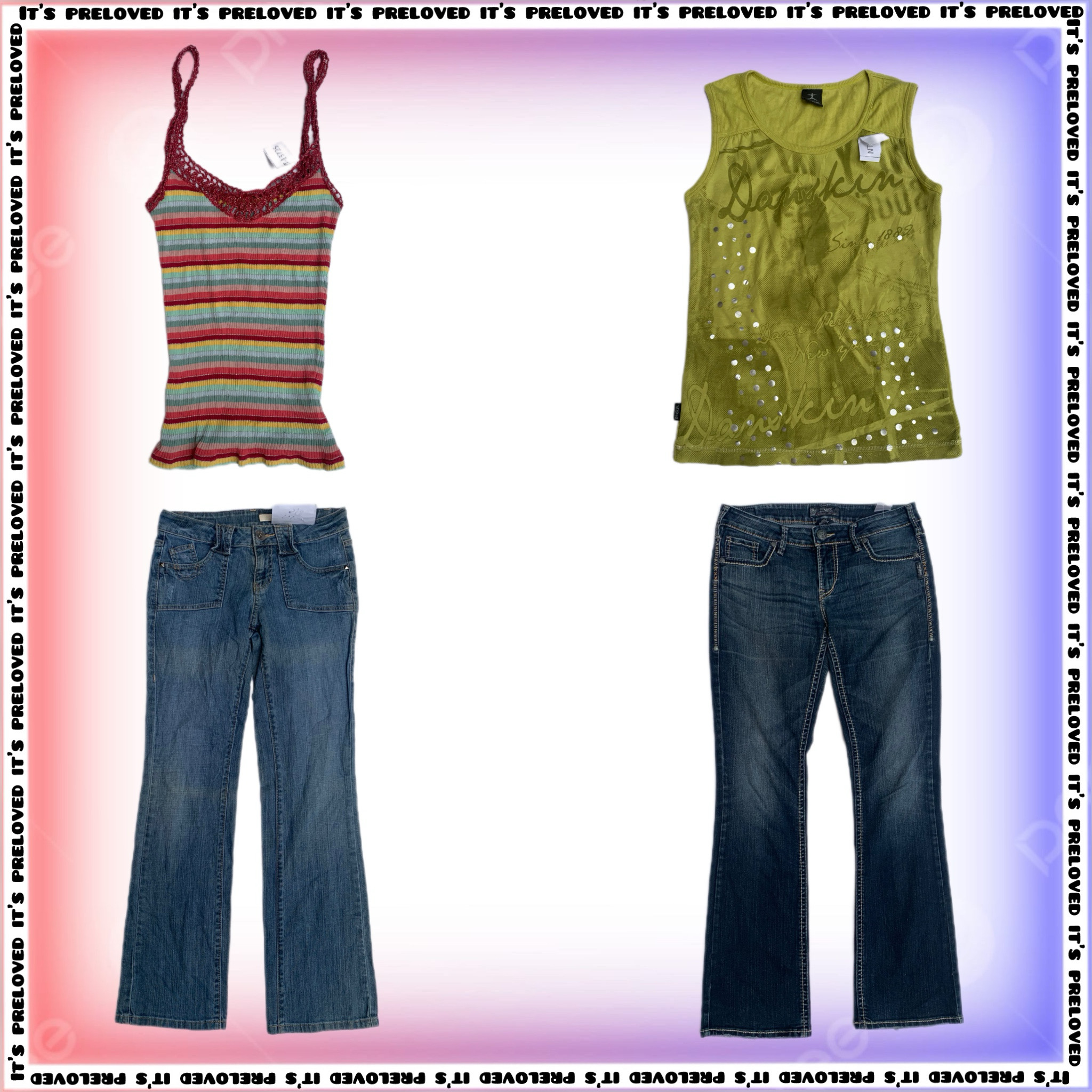 All Style Y2k Tops and Jeans Mix Ft Silver, DKNY, Dollhouse (SS-1109)