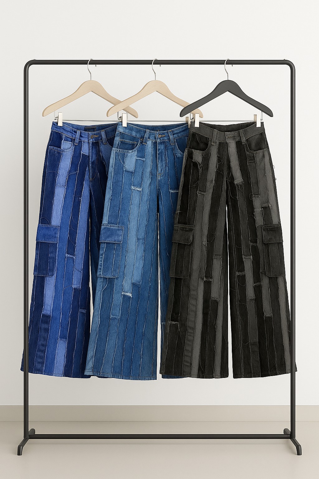 Upcycled Denim Stripe Savvy Pants