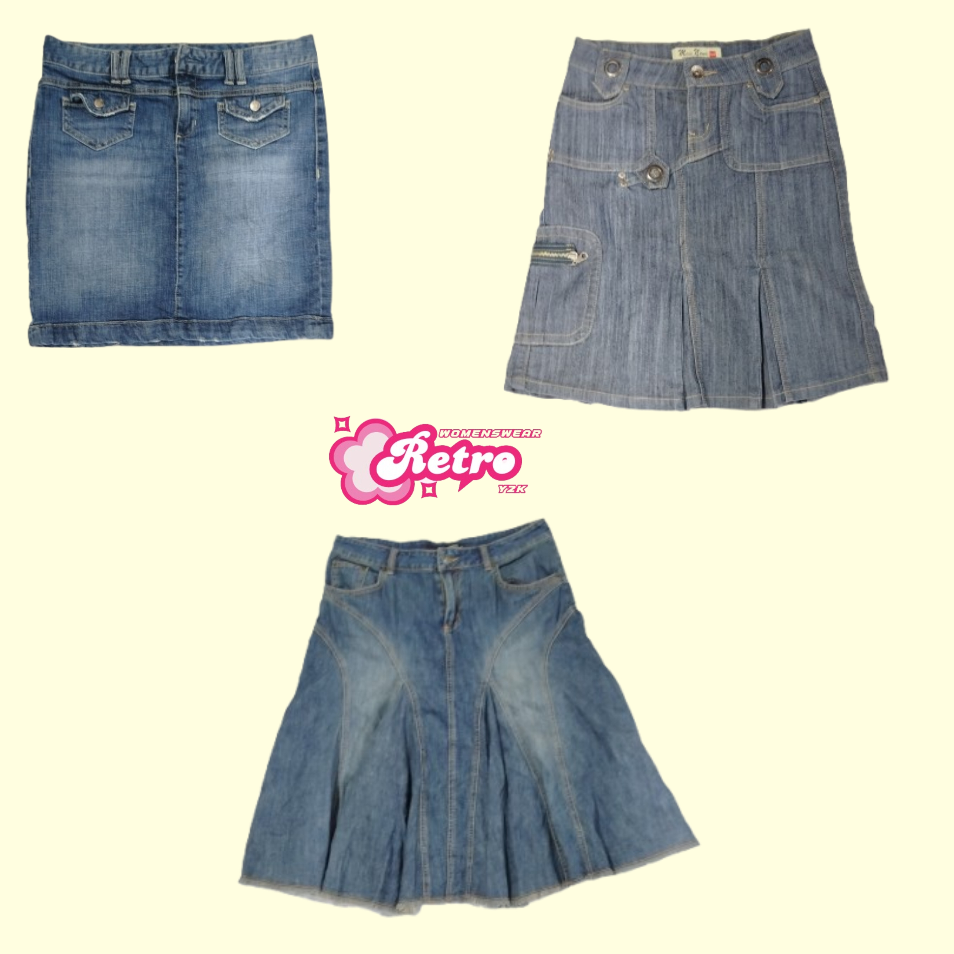 Jupe midi en denim embellie Y2K (Août-07)