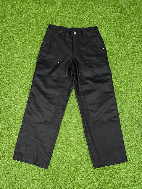Pantalons noirs à double genou style Rework Carhartt