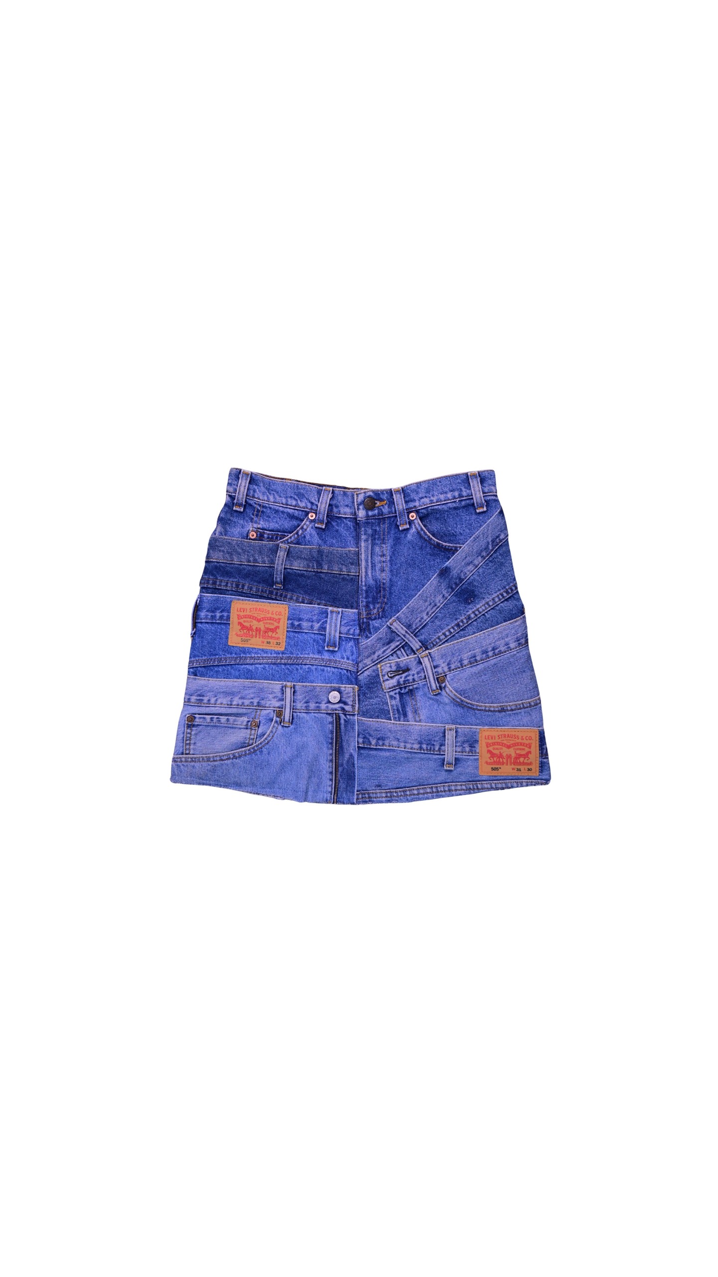 Upcycled Zero waste Denim mini-skirt