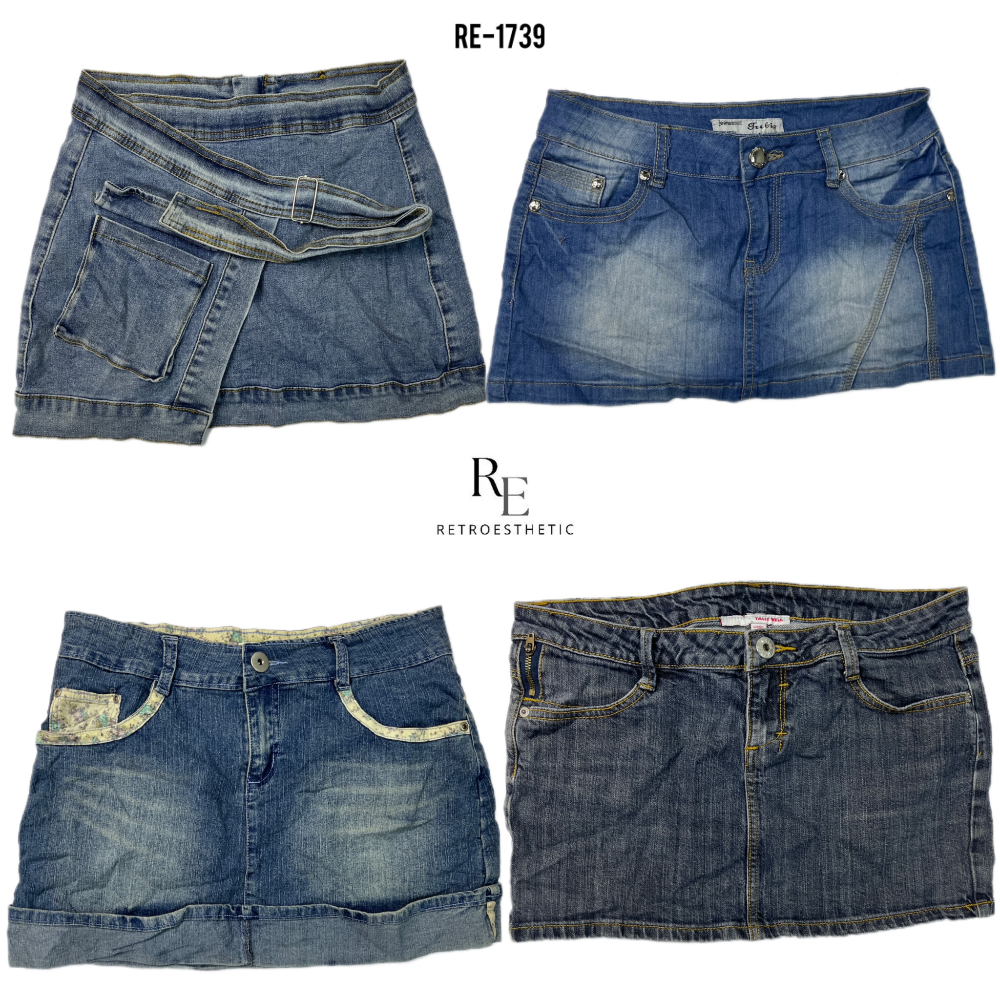 Y2K Britney Ära Denim-Minirocke (RE-1739)