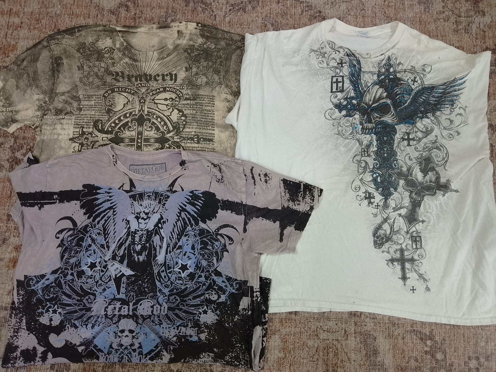 CR4718 ヴィンテージ スカル Tシャツ