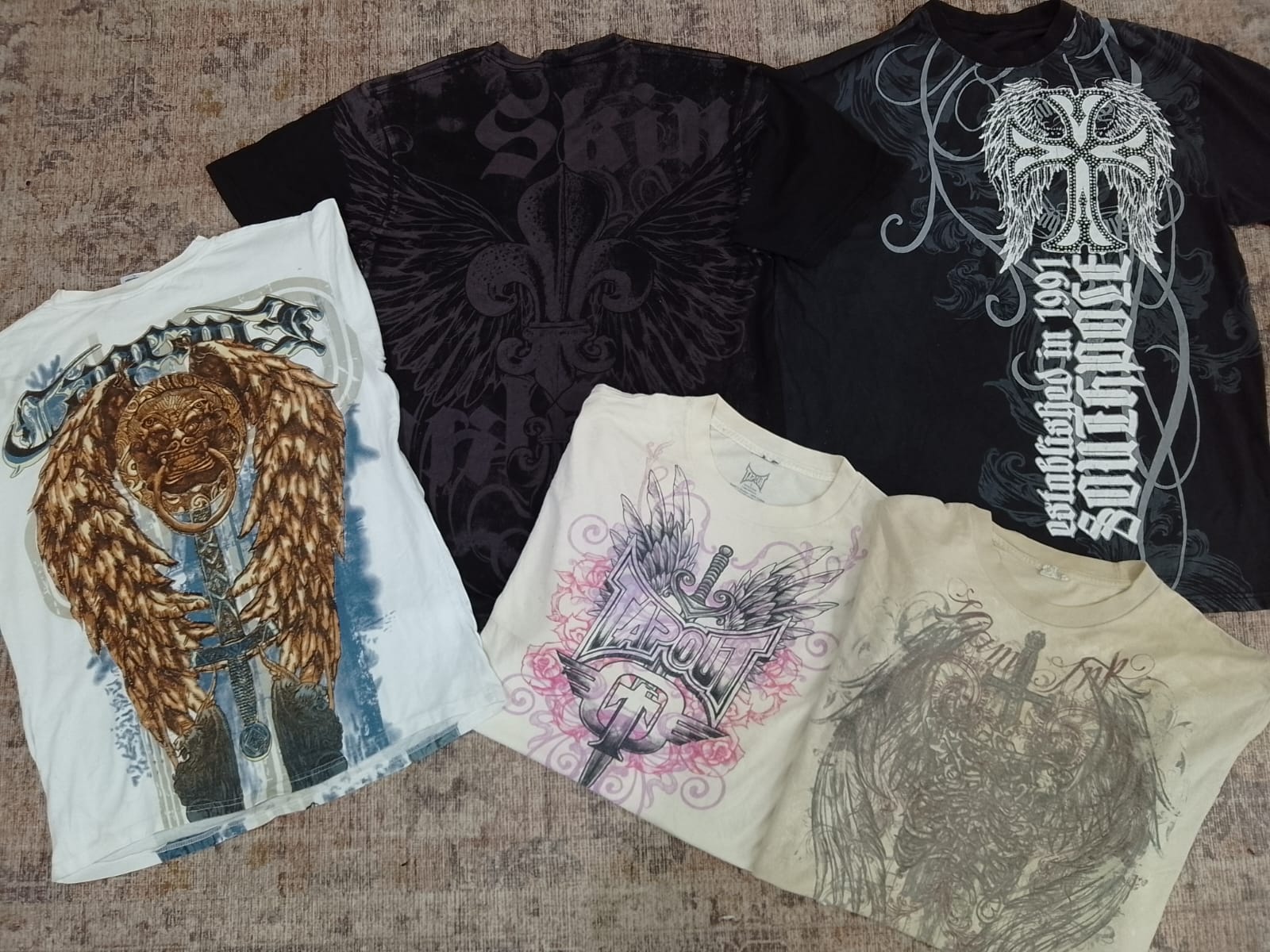CR4737 ヴィンテージ スカル Tシャツ