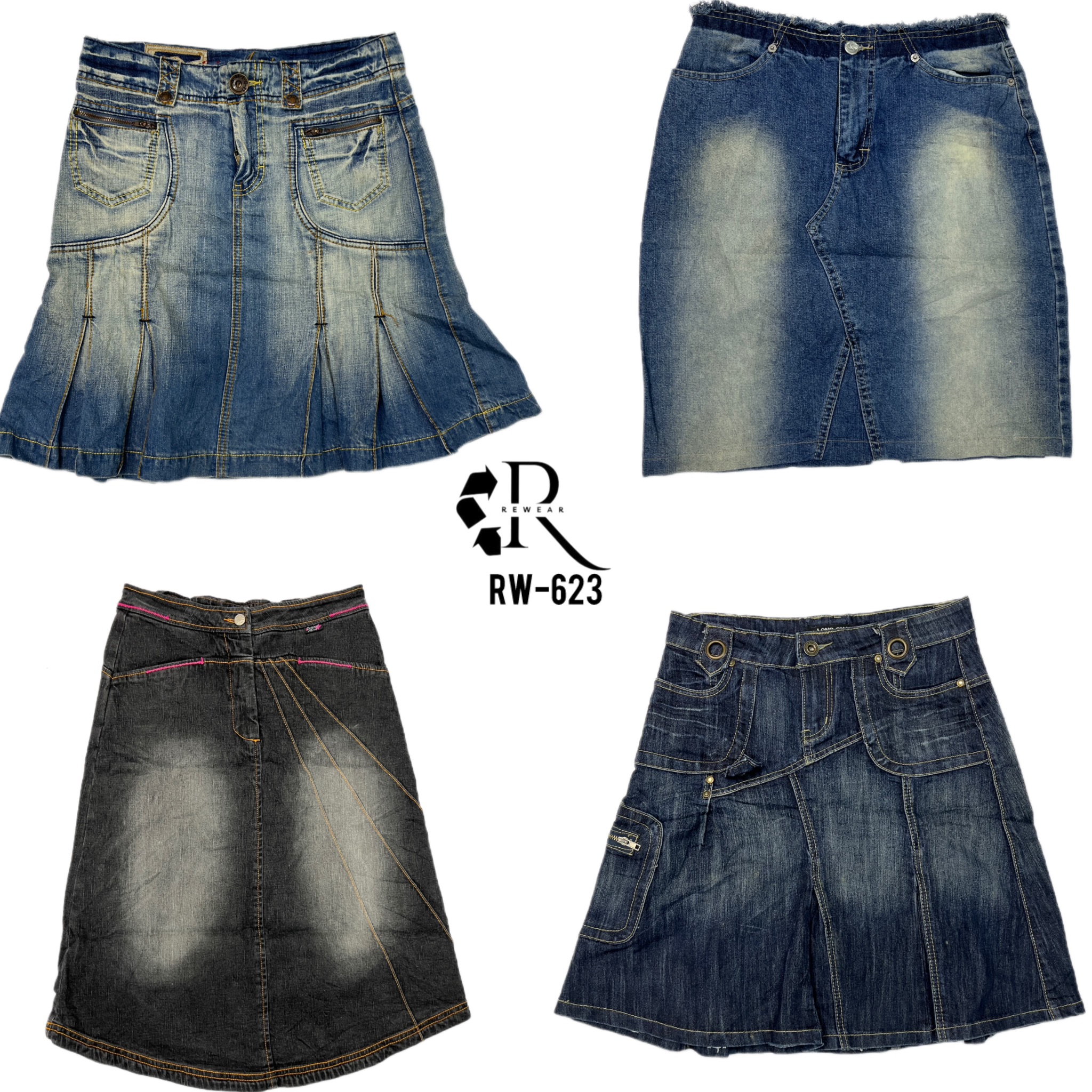 Saia Midi de Jeans Y2K IT Girl (RW-623)