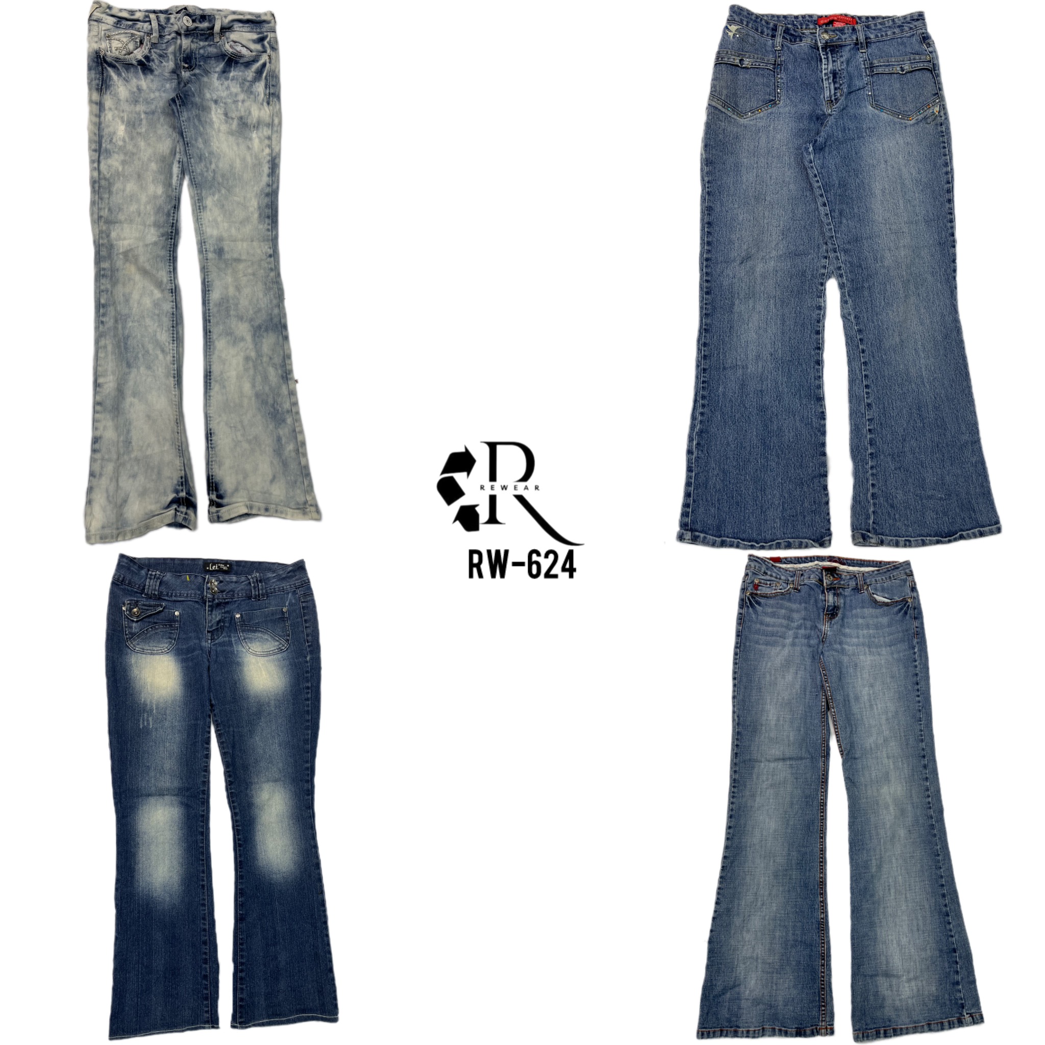 Jeans in denim dell'era Y2K di Britney (RW-624)