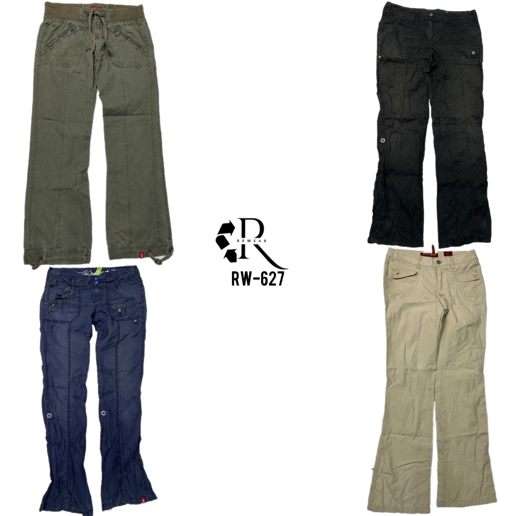Calças de Algodão Estilo Cargo Y2K (RW-627)