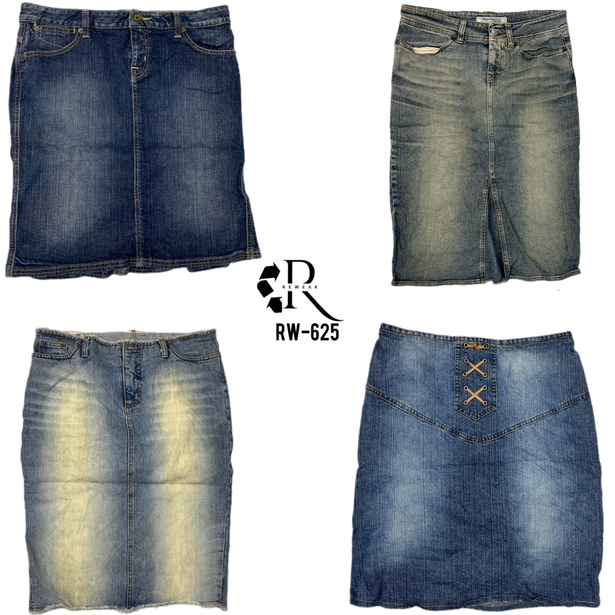 Saias Midi de Jeans da Era Britney Y2K (RW-625)