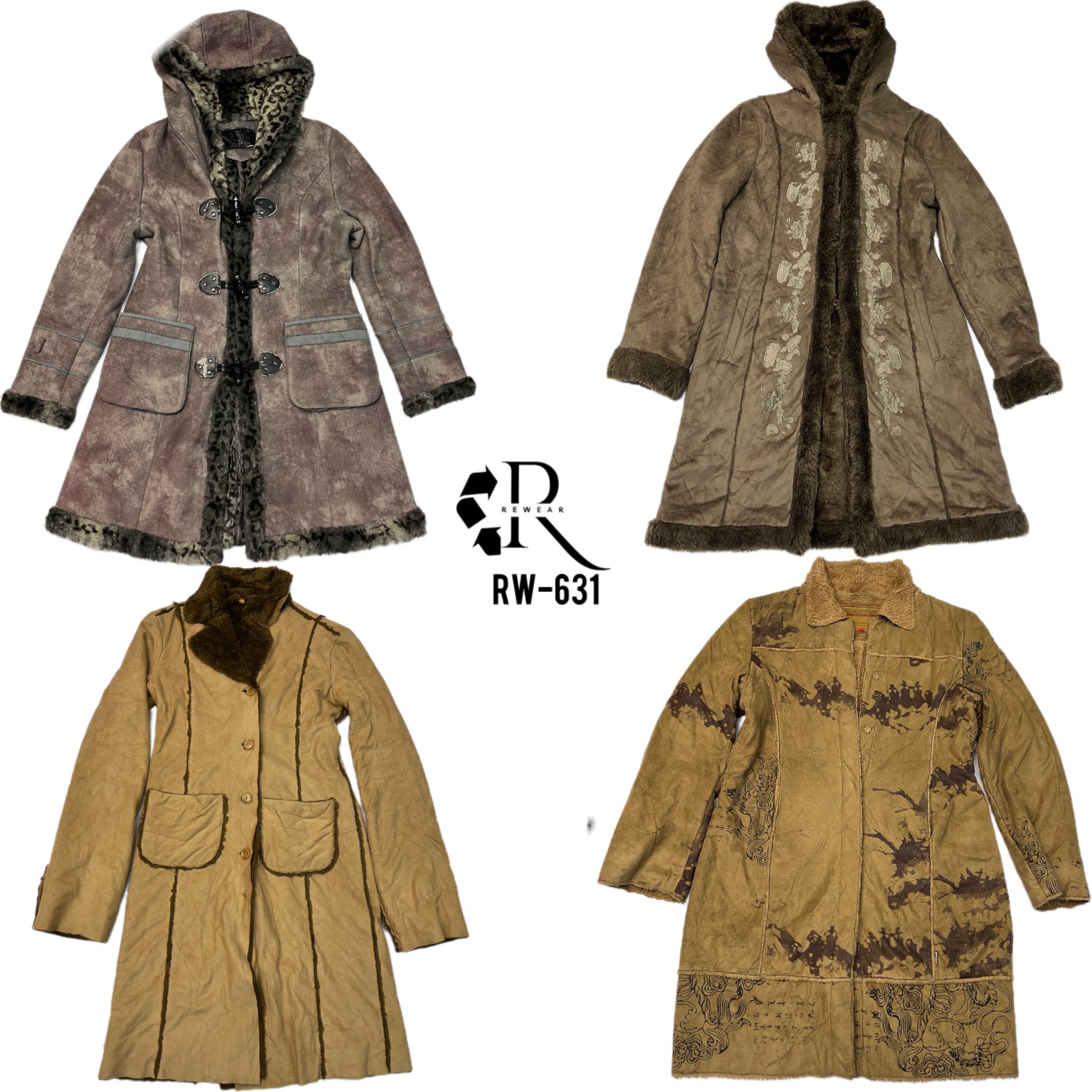 90er/Jahre-Y2K Vintage-Stil Afghanenmäntel (RW-631)