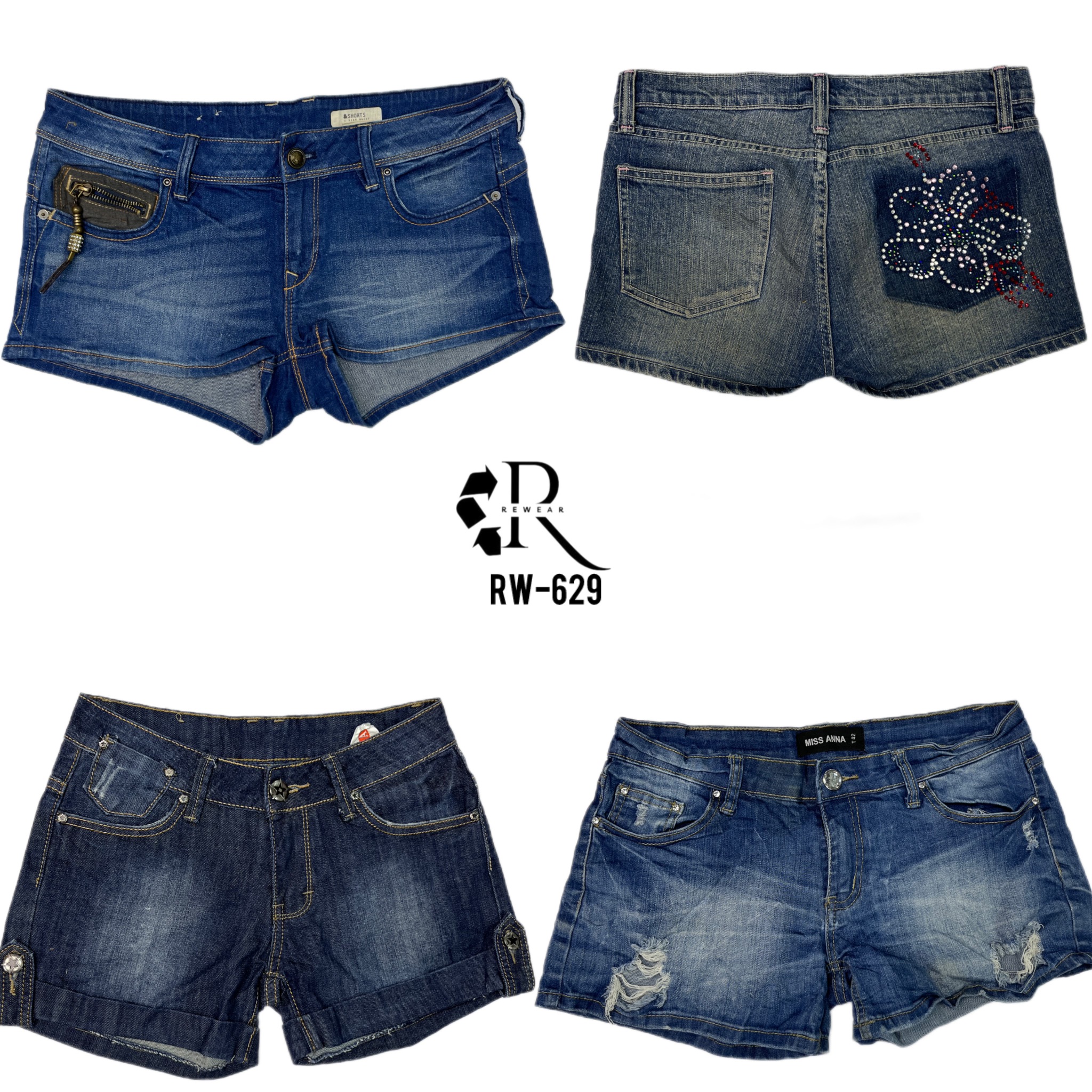 Shorts de Denim Mini da IT Girl Y2K (RW-629)