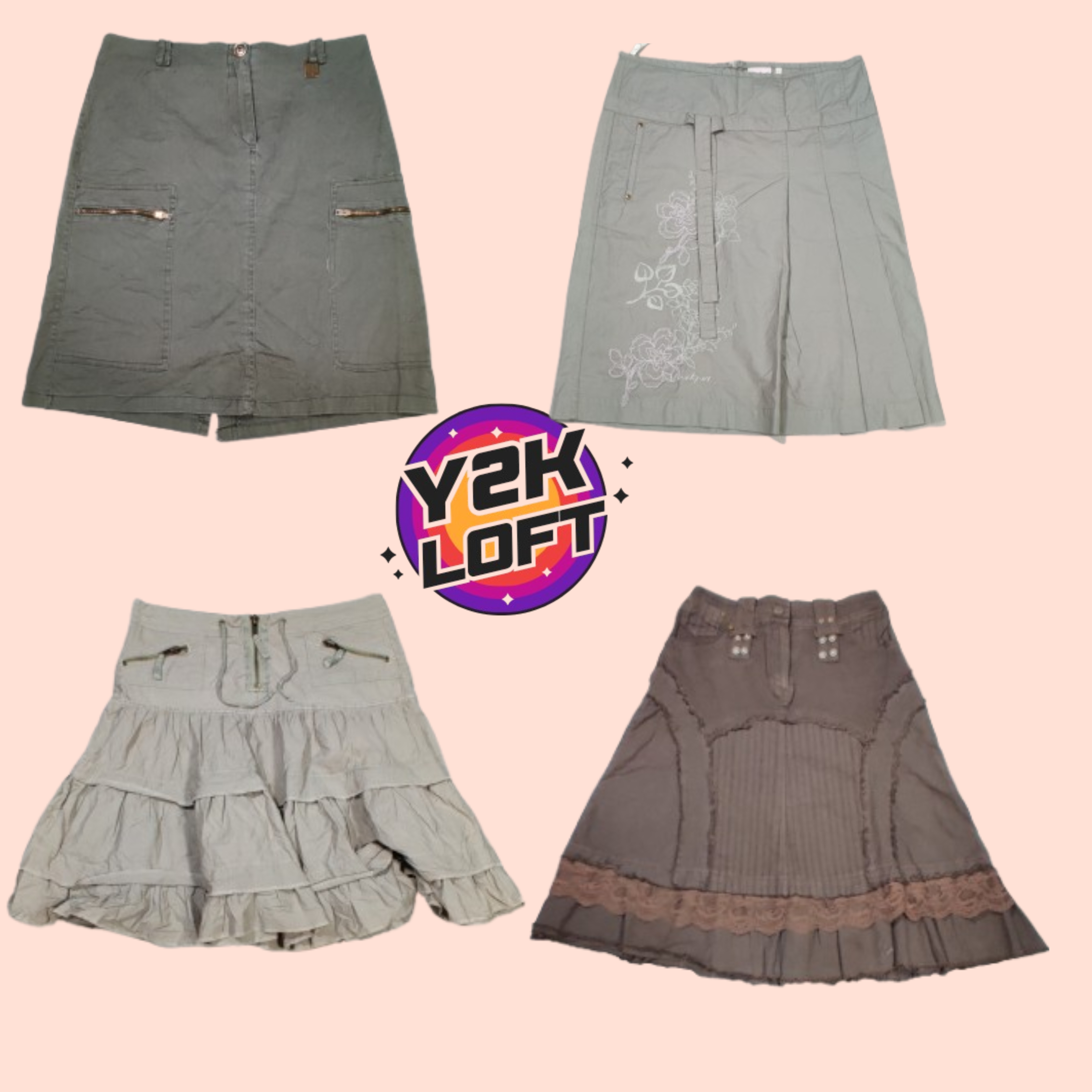 Y2K All American Cargo Midi Skirts