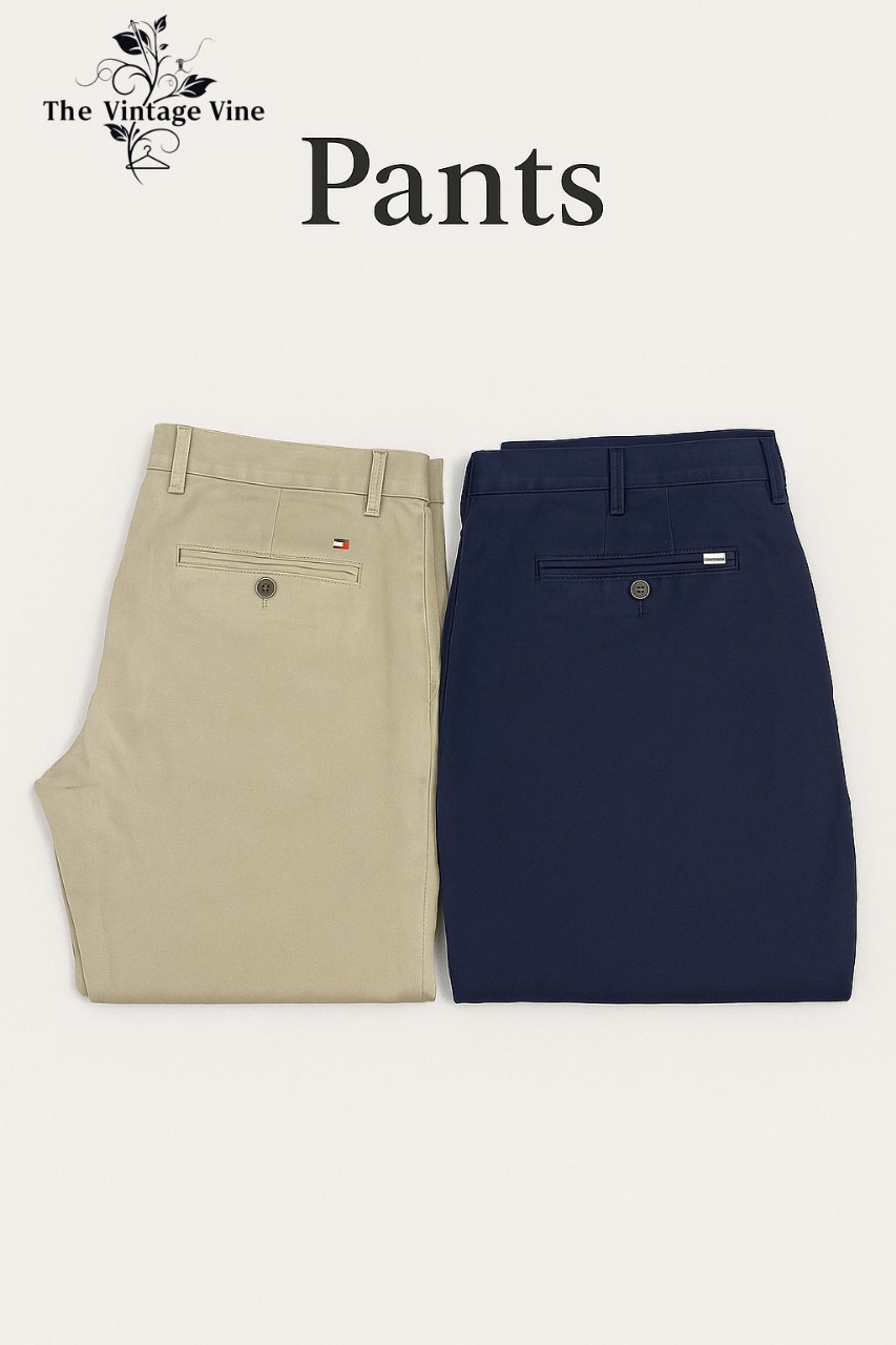 メンズ クラシック コットン ドレスパンツ