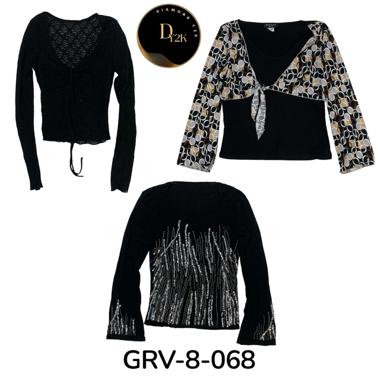 Y2k poly blouse (GRV-8-068)