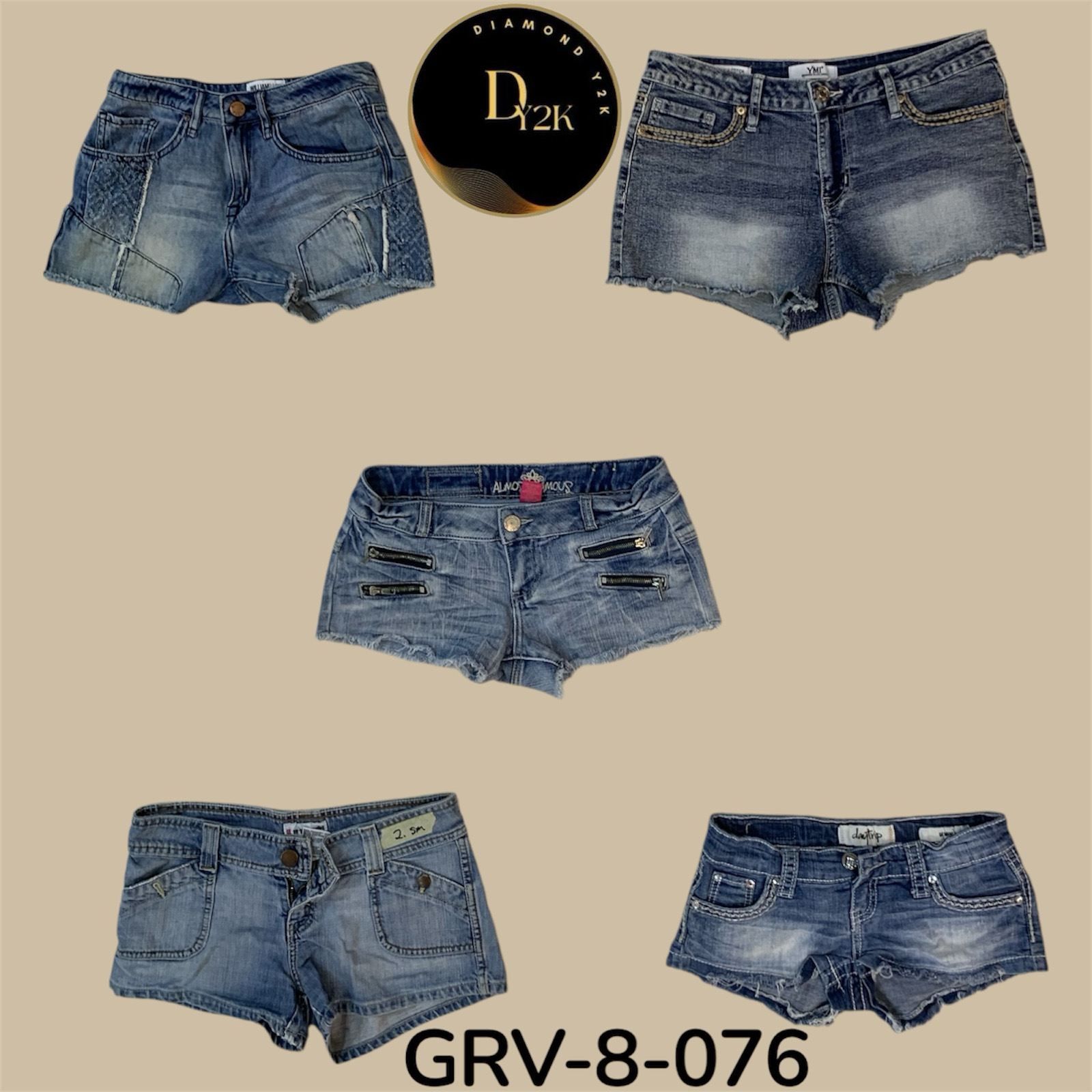 Y2k denim mini shorts (GRV-8-076)