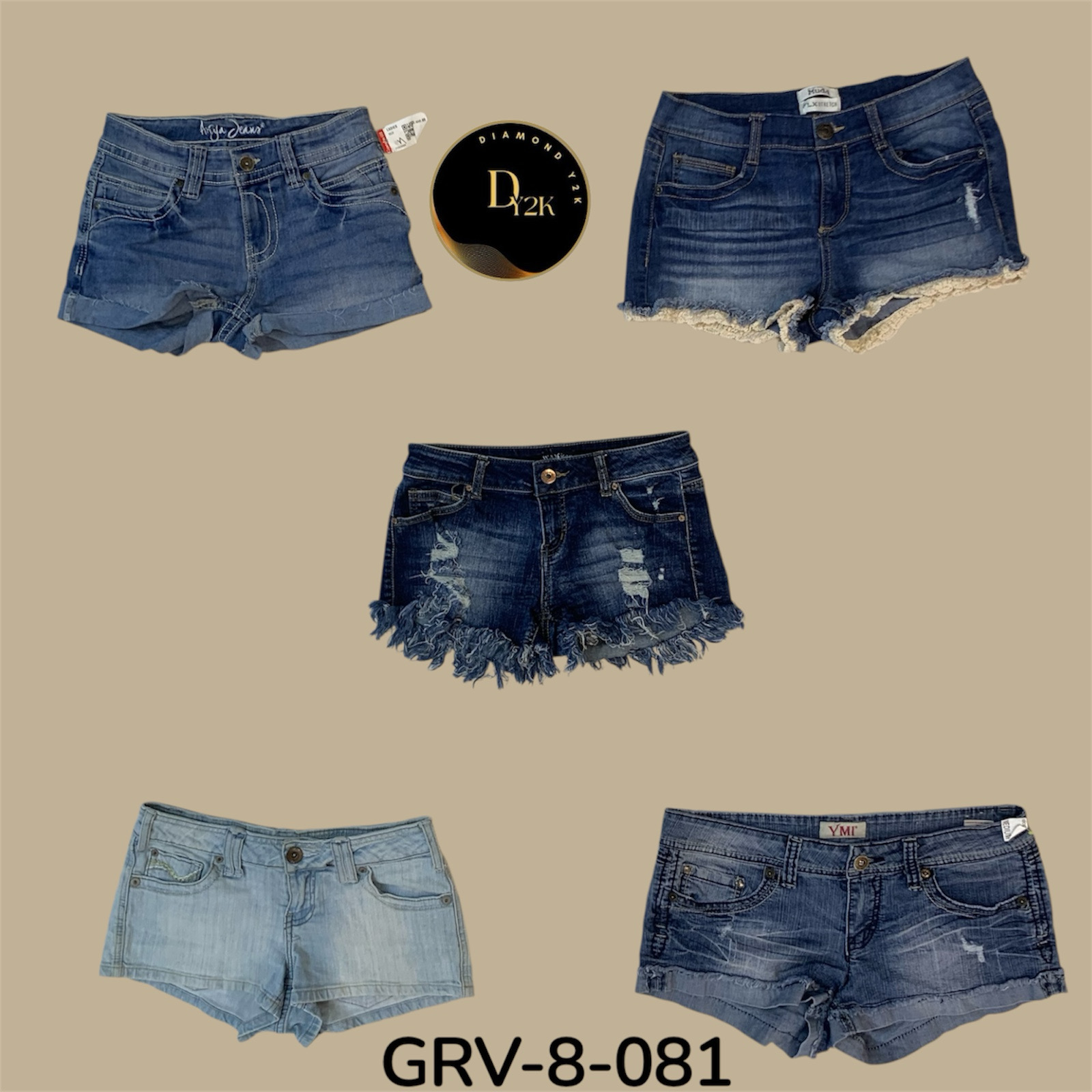 Y2k denim mini short (GRV-8-081)