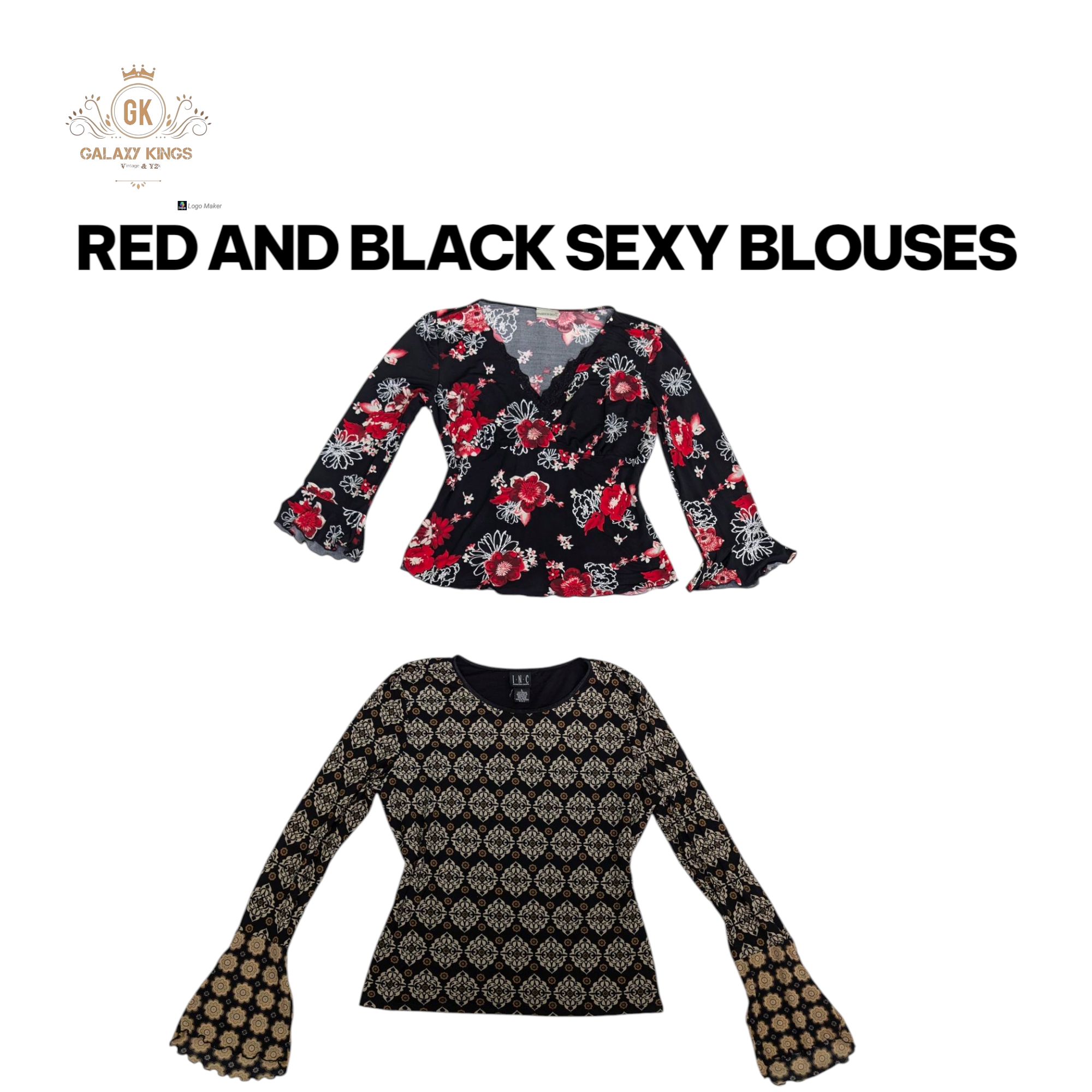 Blusas sexys rojas y negras