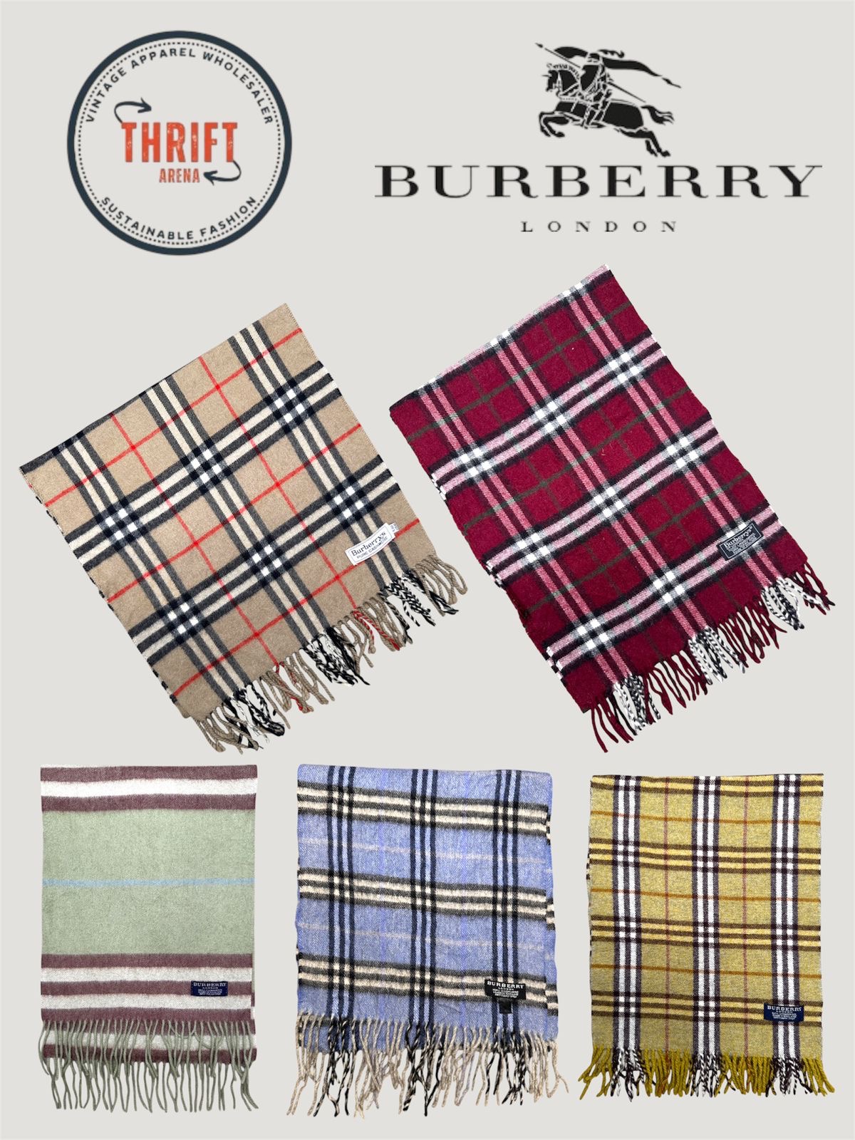 T1271 Burberry Scarve 🧣 100% Authentic Cashmere/Wool