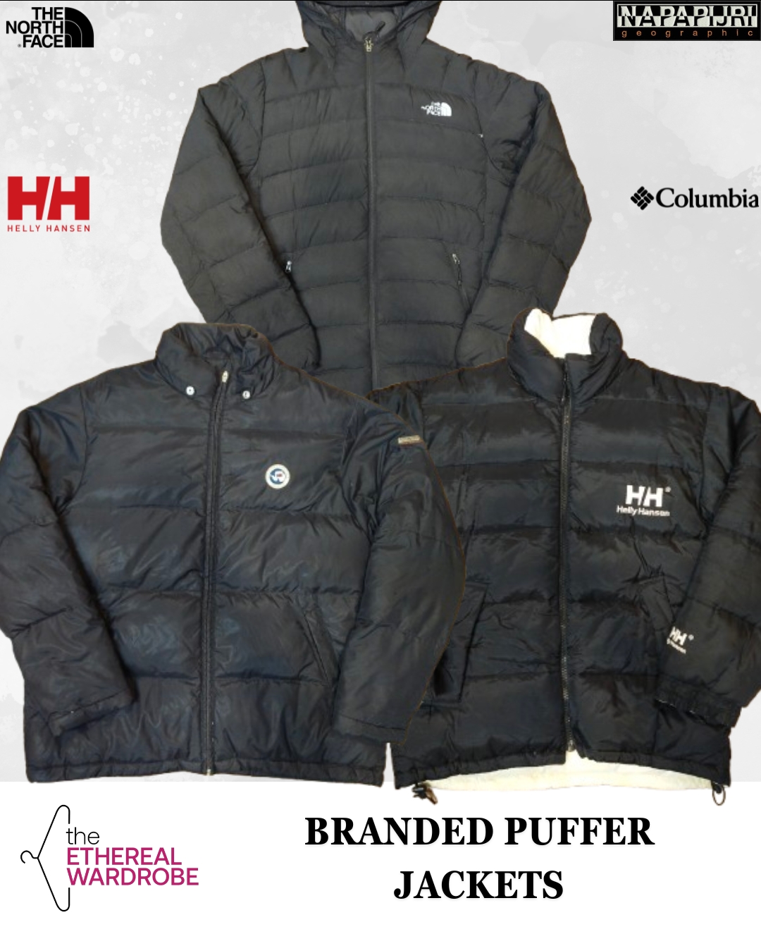 Branded Puffer Jackets Including The North Face, Napapijri, Helly Hansen and Columbia  (RN#1227)