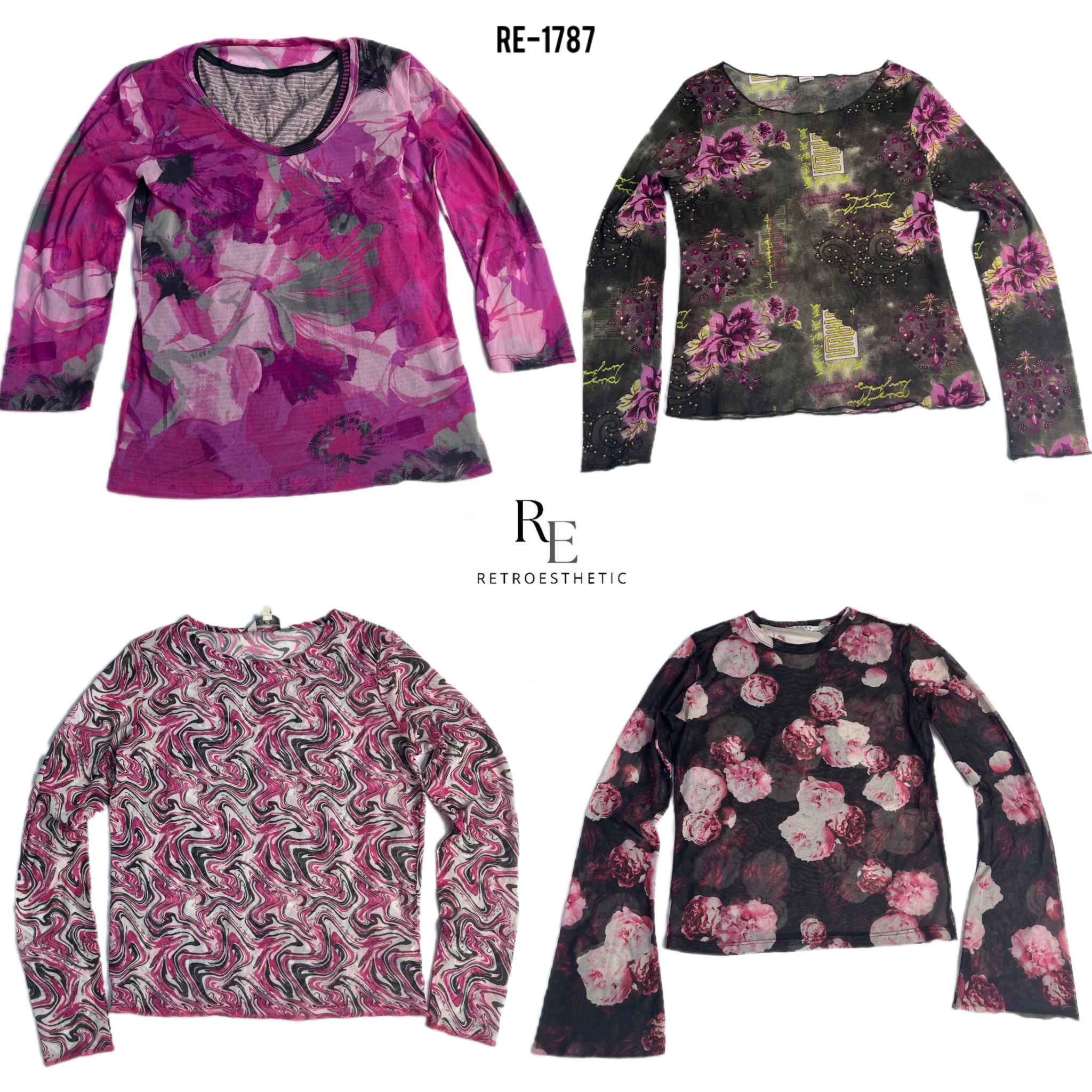 Camisola de Manga Longa em Malha Rosa Y2K Baby (RE-1787)