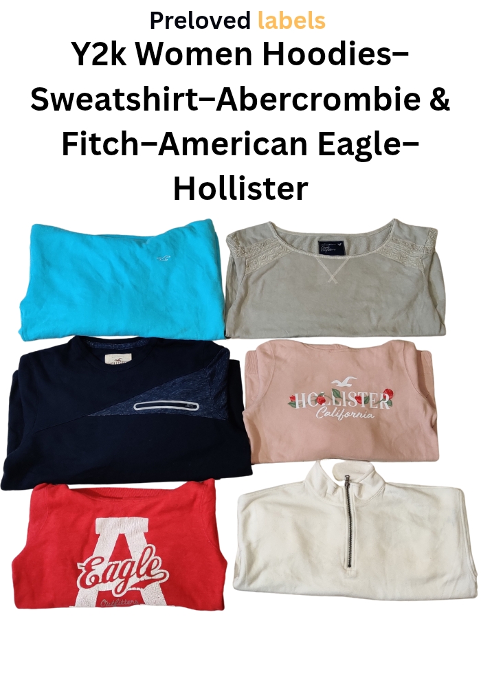 Y2K女性用フーディー＆スウェットシャツ–Abercrombie & Fitch、Hollister、American Eagle、Bundle –(WCV:362)