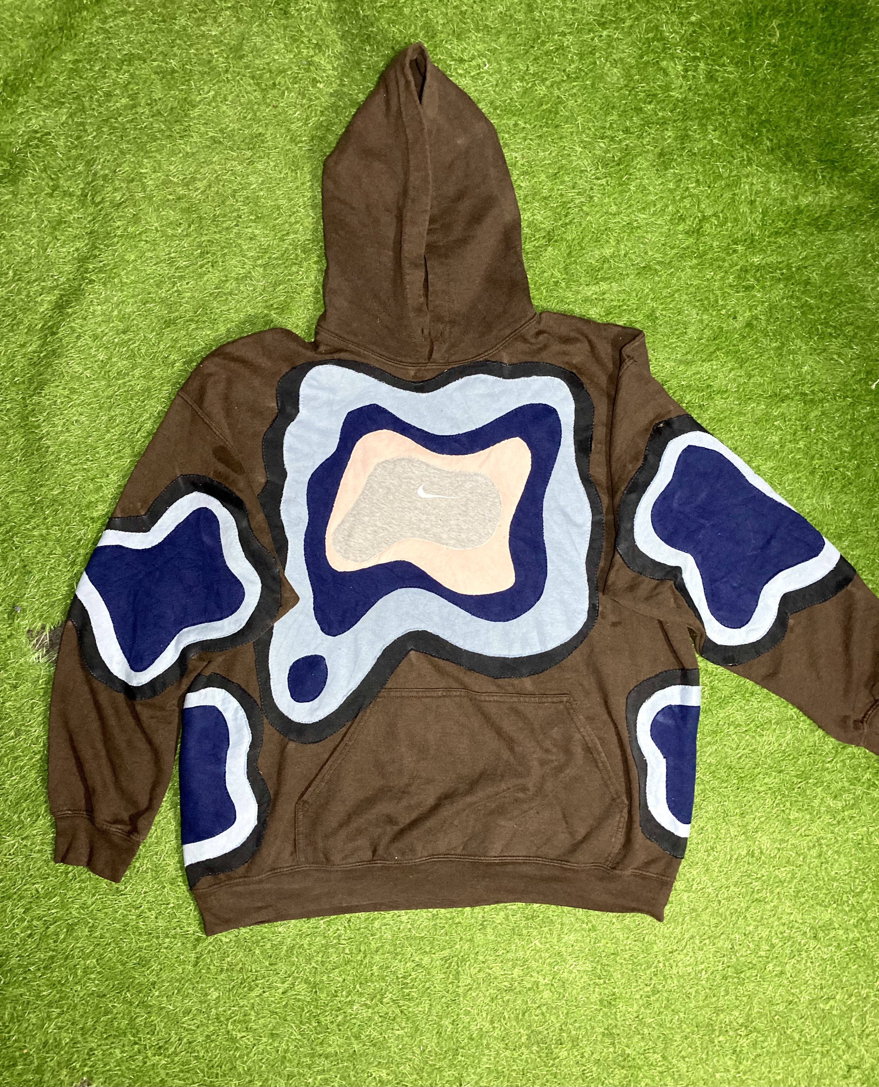 Pull à capuche en patchwork Upcyclé Nike