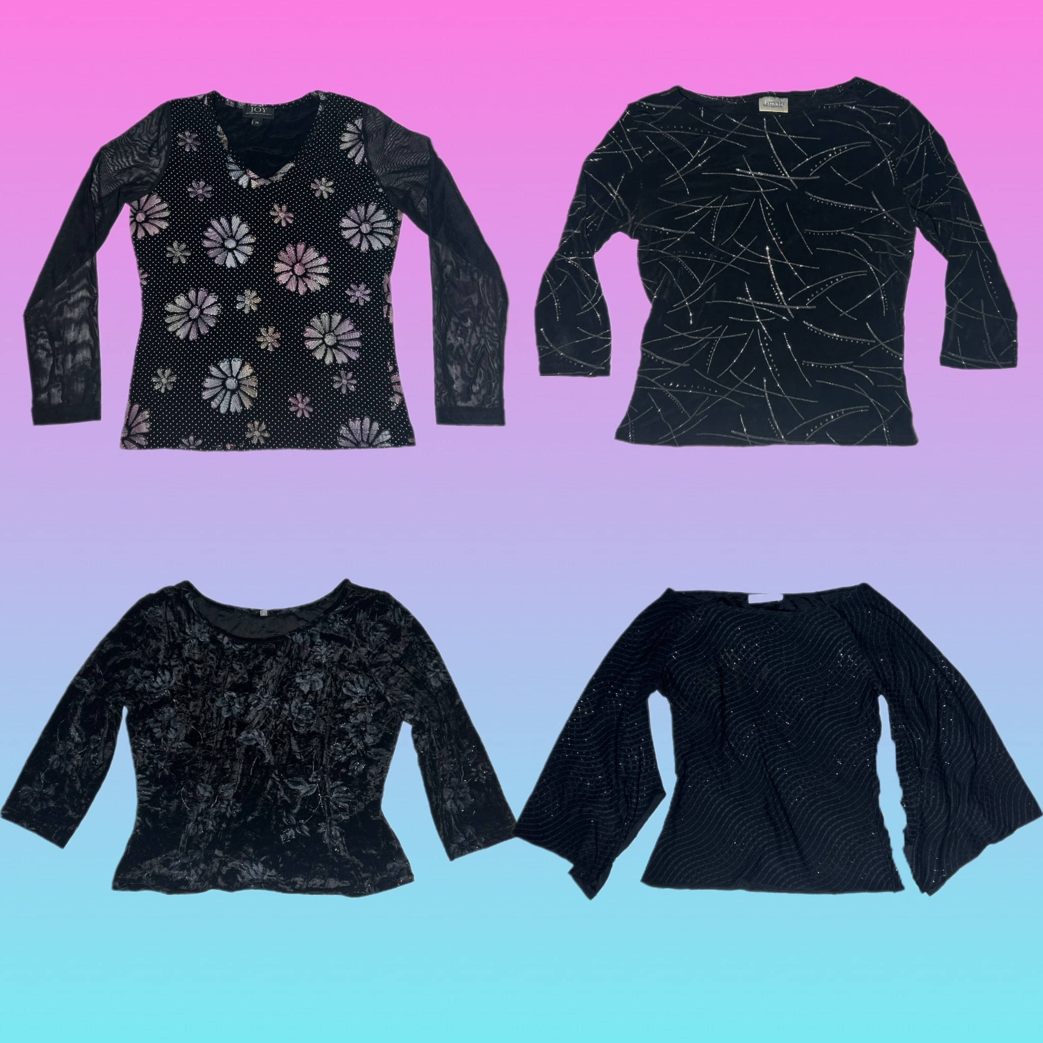 Y2k party Fullsleeve blacks tops (TT 158)