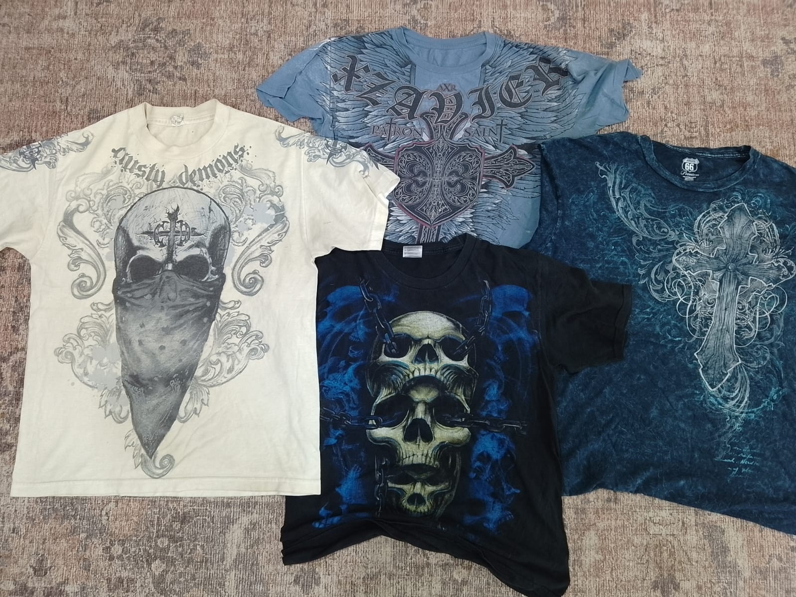 CR4826 ヴィンテージ スカル Tシャツ
