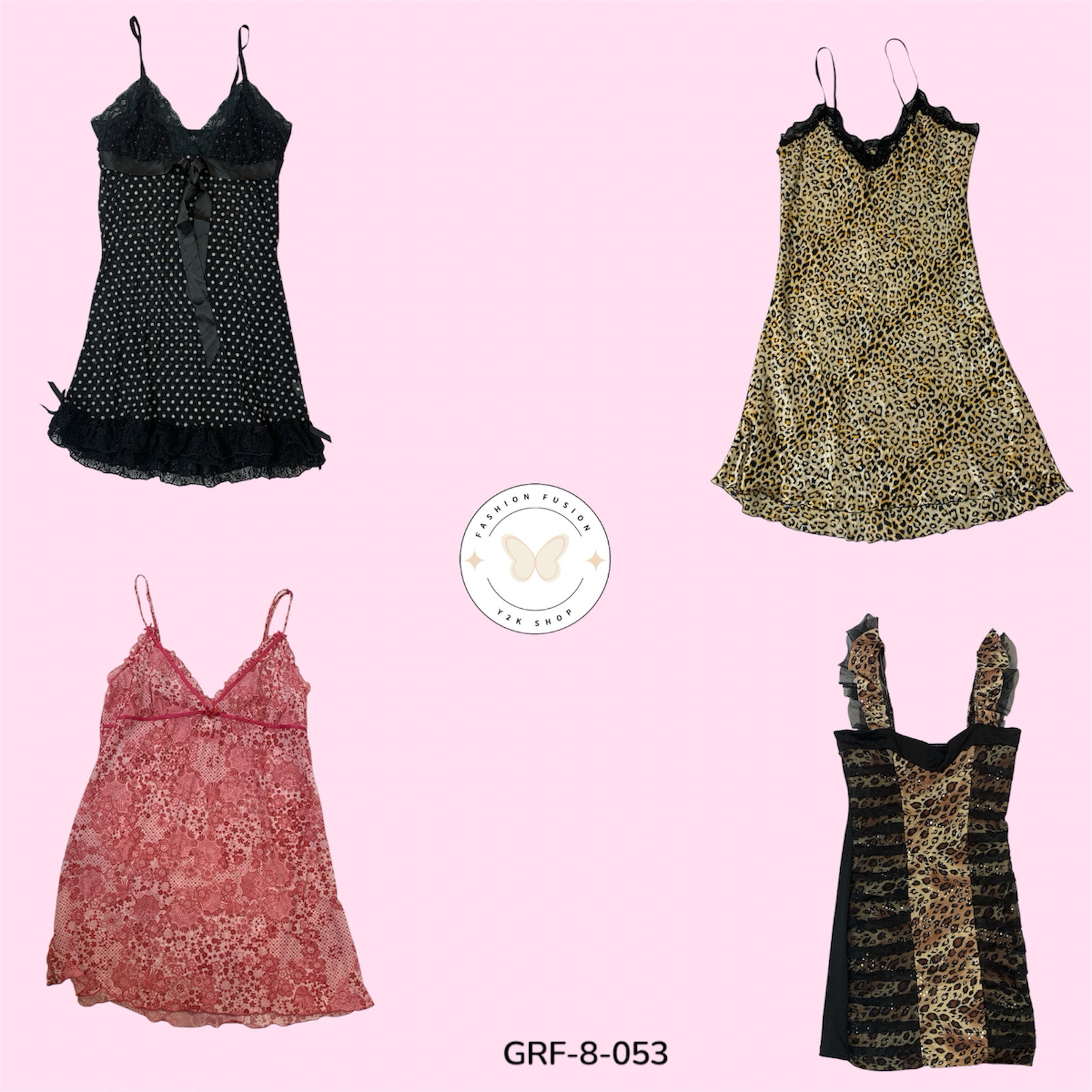 Authentic Y2K Era Printed Slip Dress – Retro Party & Streetwear  (GRF-8-053)