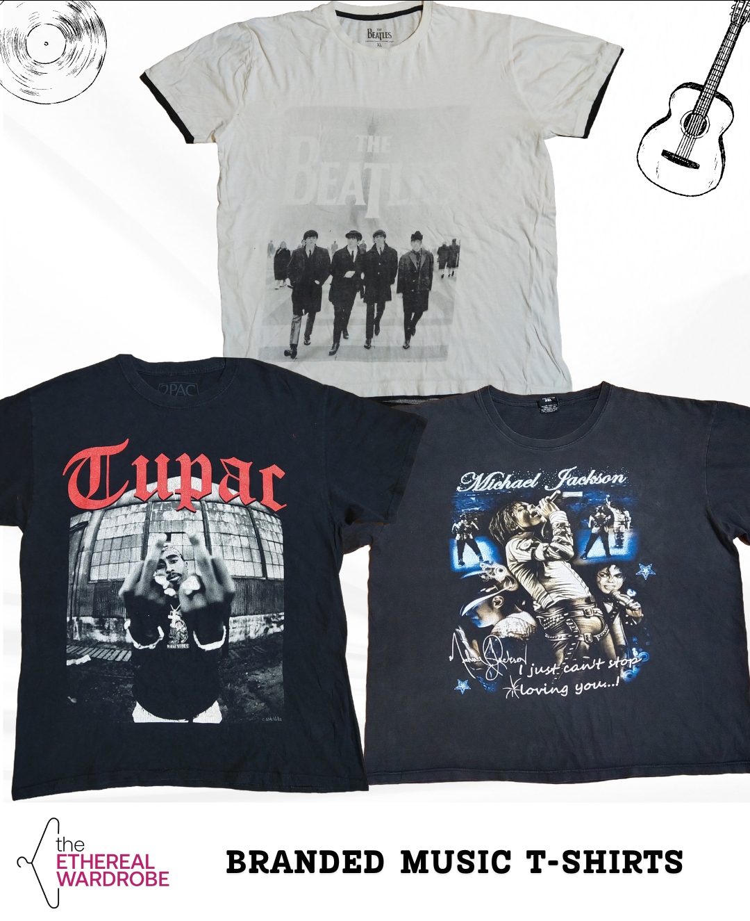 Music/Musical Bands T-shirts bundle of 12pcs (RN#1254)