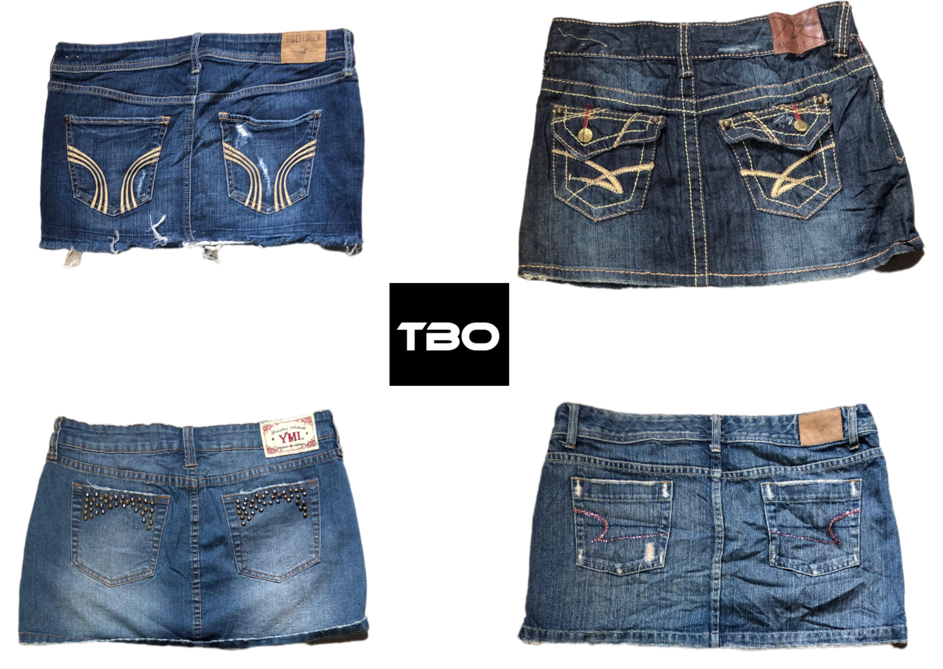 Denim cotton mini skirts